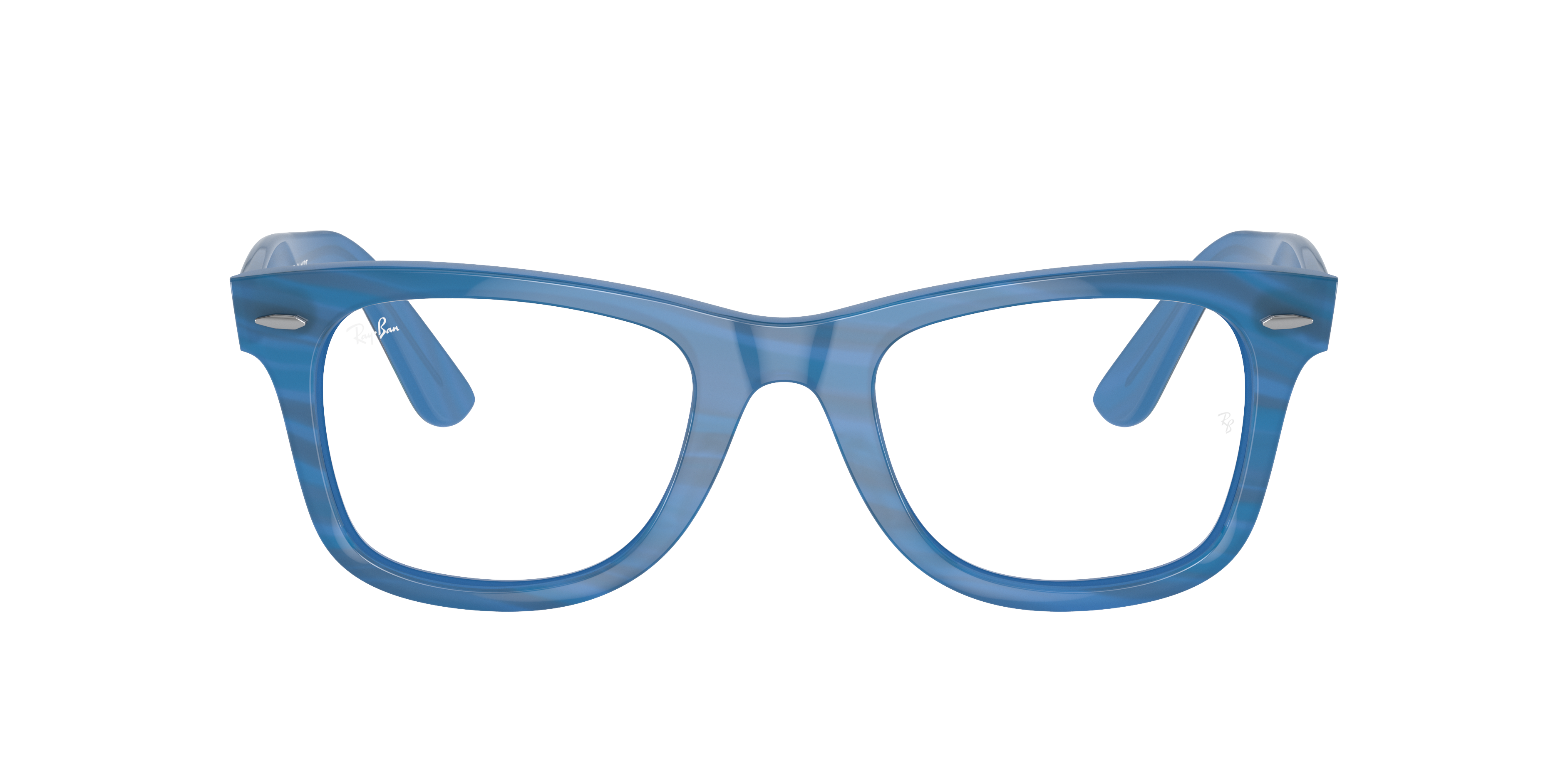 Ray-Ban Wayfarer Ease RX4340V in Photo Striped Blue, front view #Colour_Photo Striped Blue