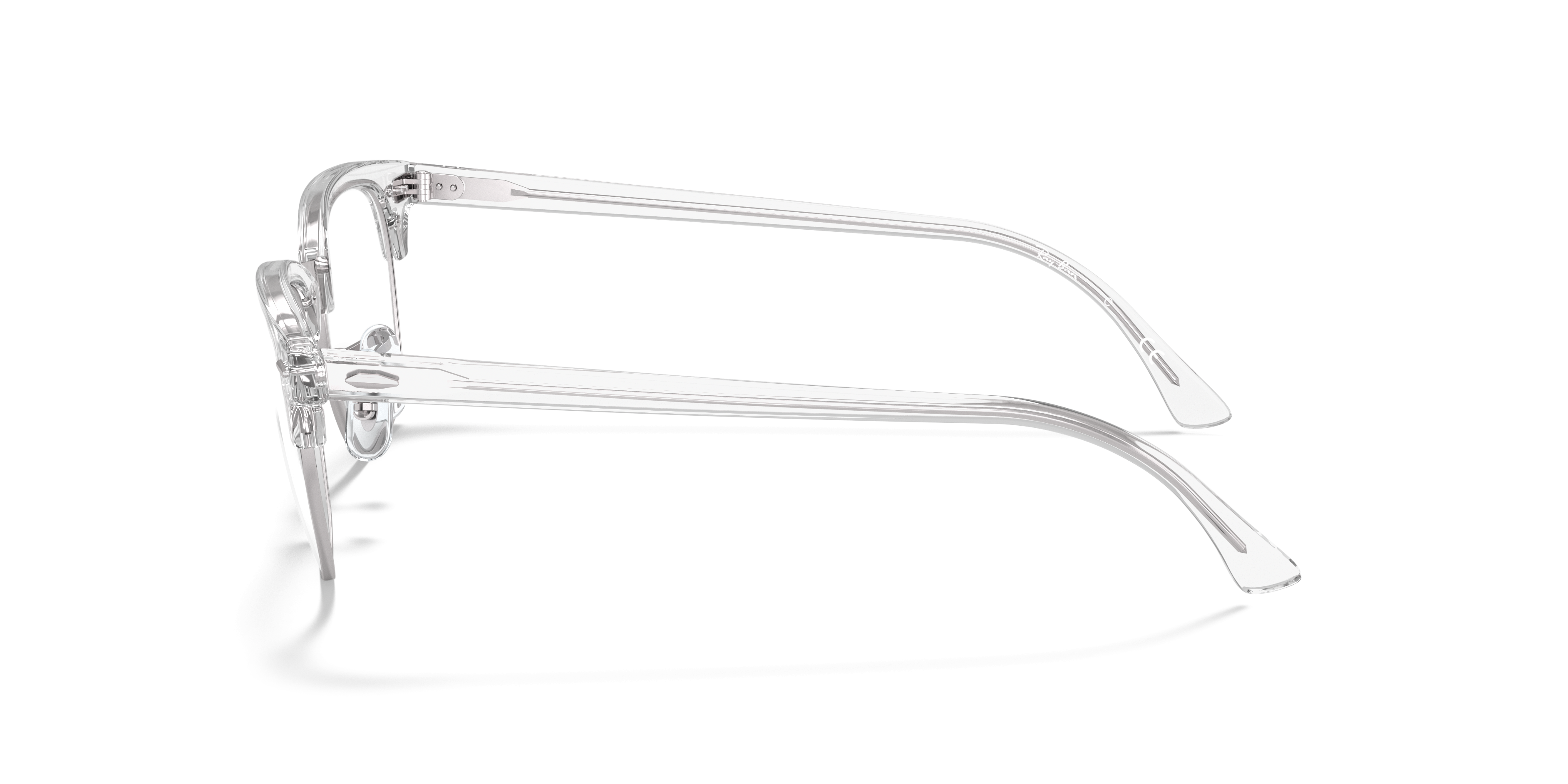 Ray-Ban Clubmaster RX5154 in White Transparent, side view #Colour_White Transparent