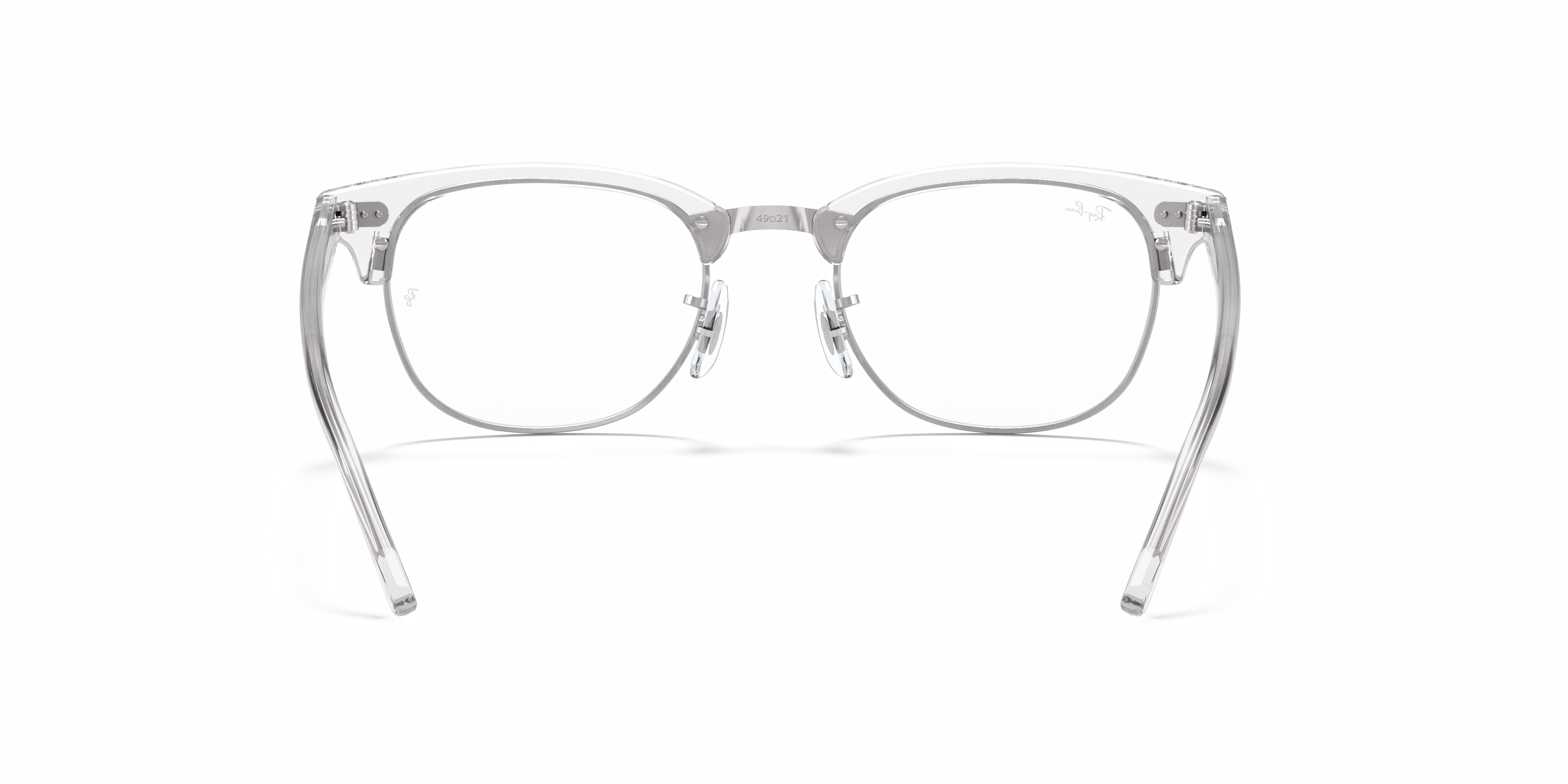 Ray-Ban Clubmaster RX5154 in White Transparent, back view #Colour_White Transparent