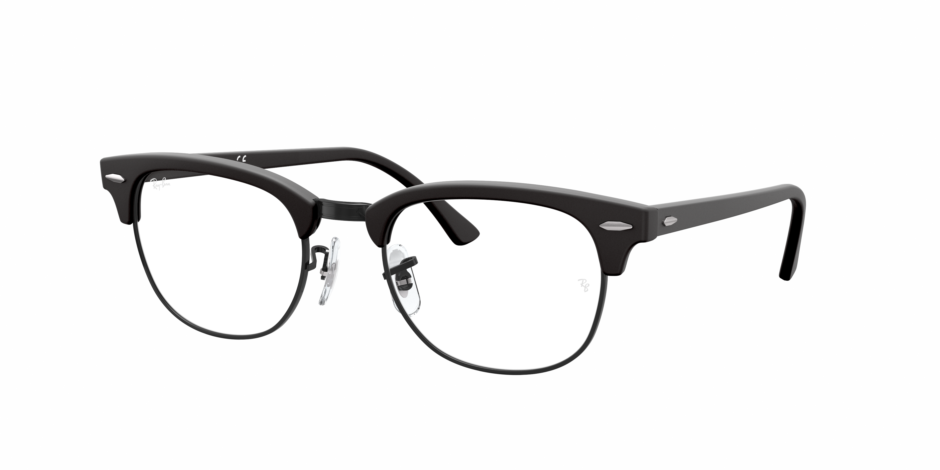 Ray-Ban Clubmaster RX5154 in Black, three-quarter view #Colour_Black