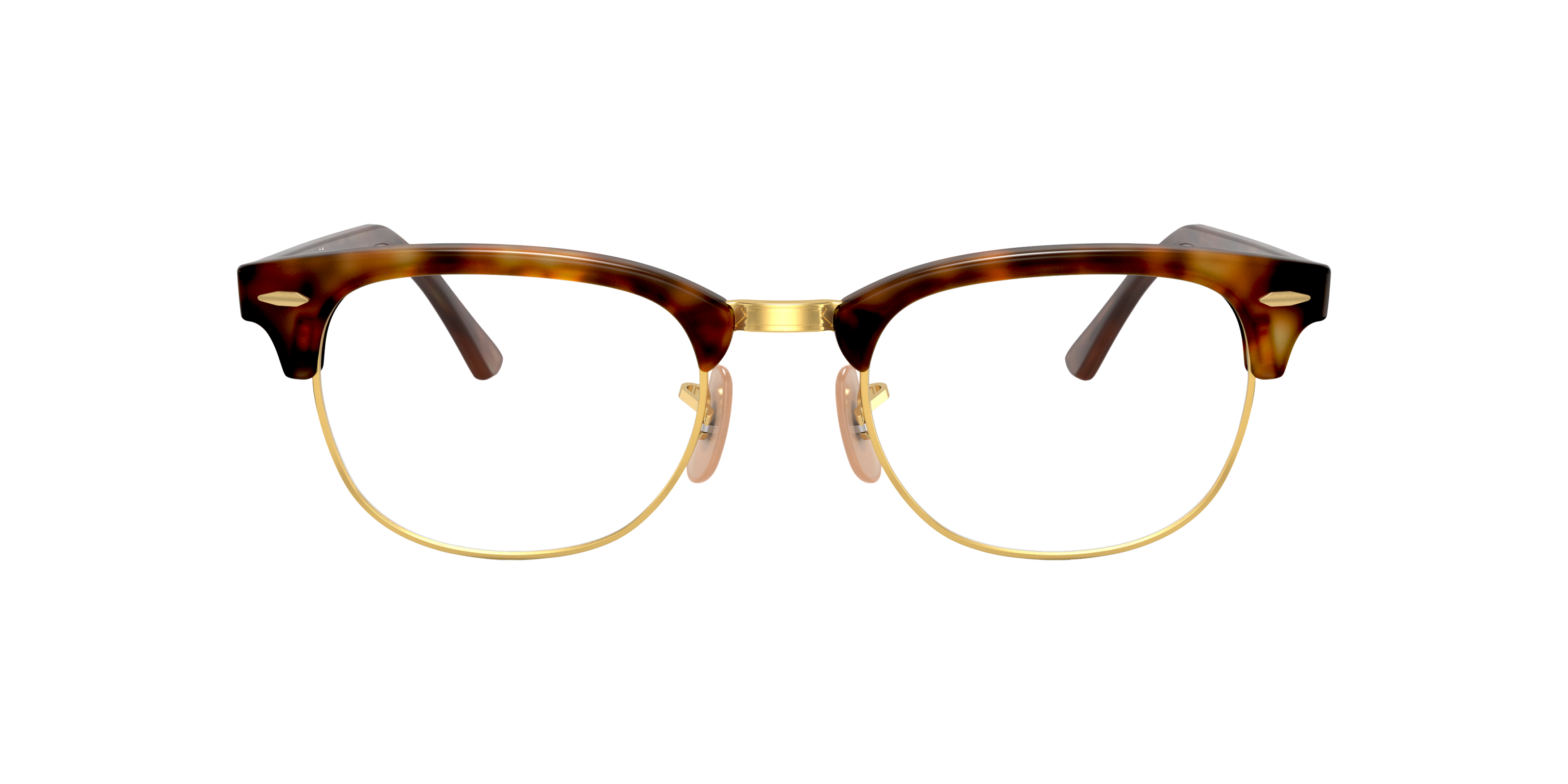 Ray-Ban Clubmaster RX5154 in Red Havana, front view #Colour_Red Havana