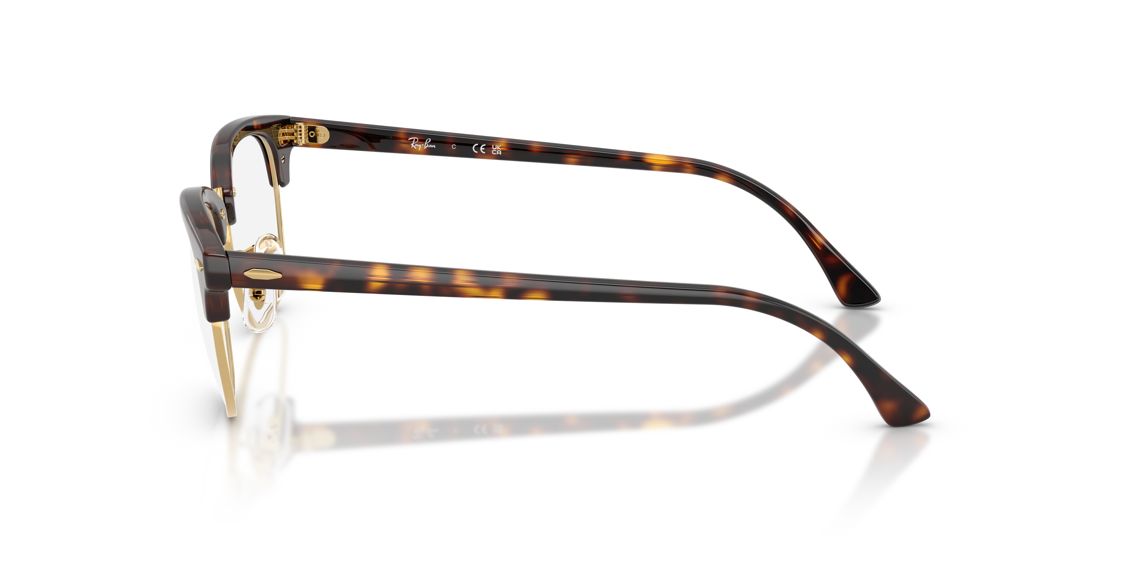 Ray-Ban Clubmaster RX5154 in Havana & Gold, side view #Colour_Havana & Gold