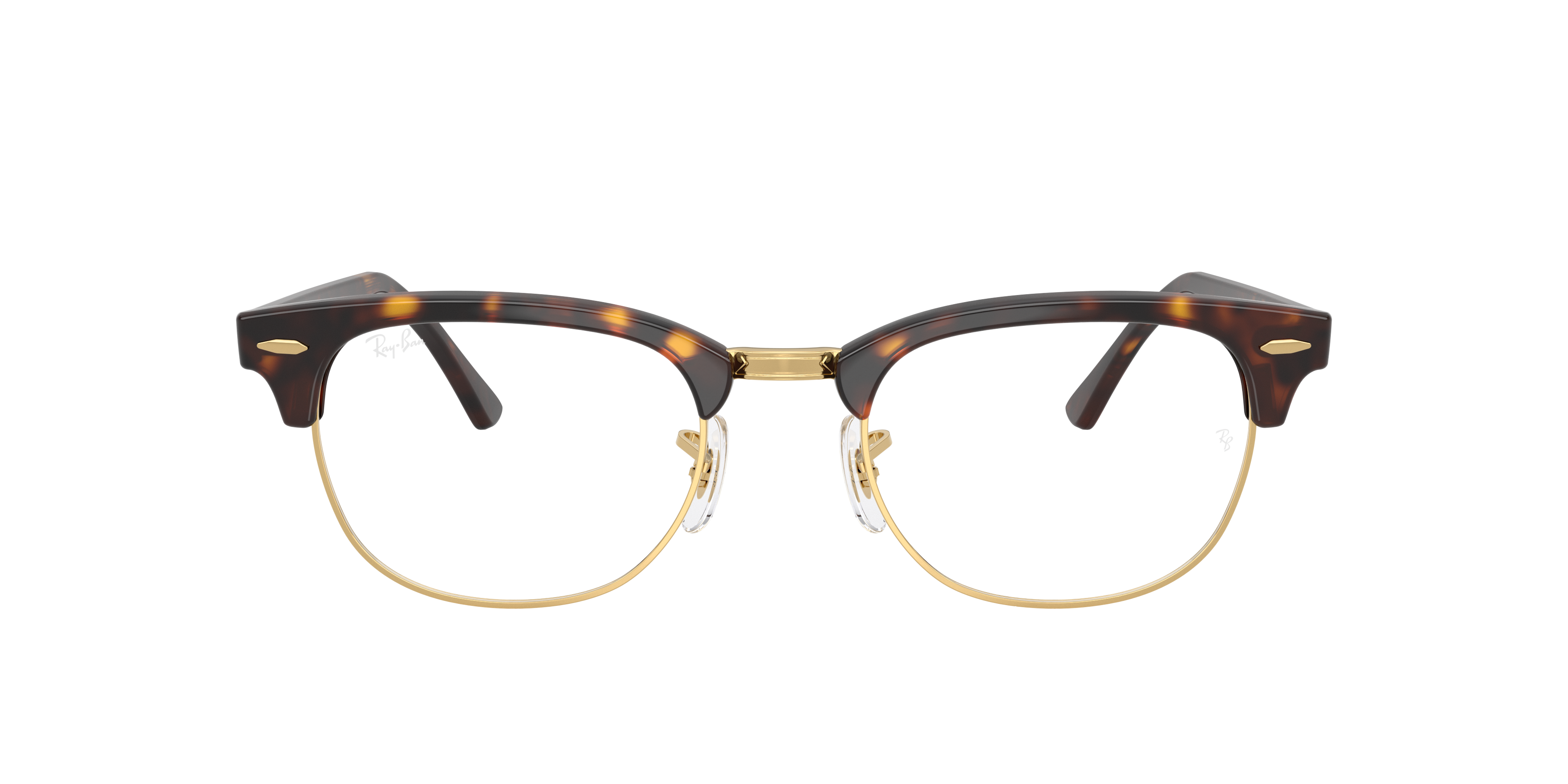 Ray-Ban Clubmaster RX5154 in Havana & Gold, front view #Colour_Havana & Gold