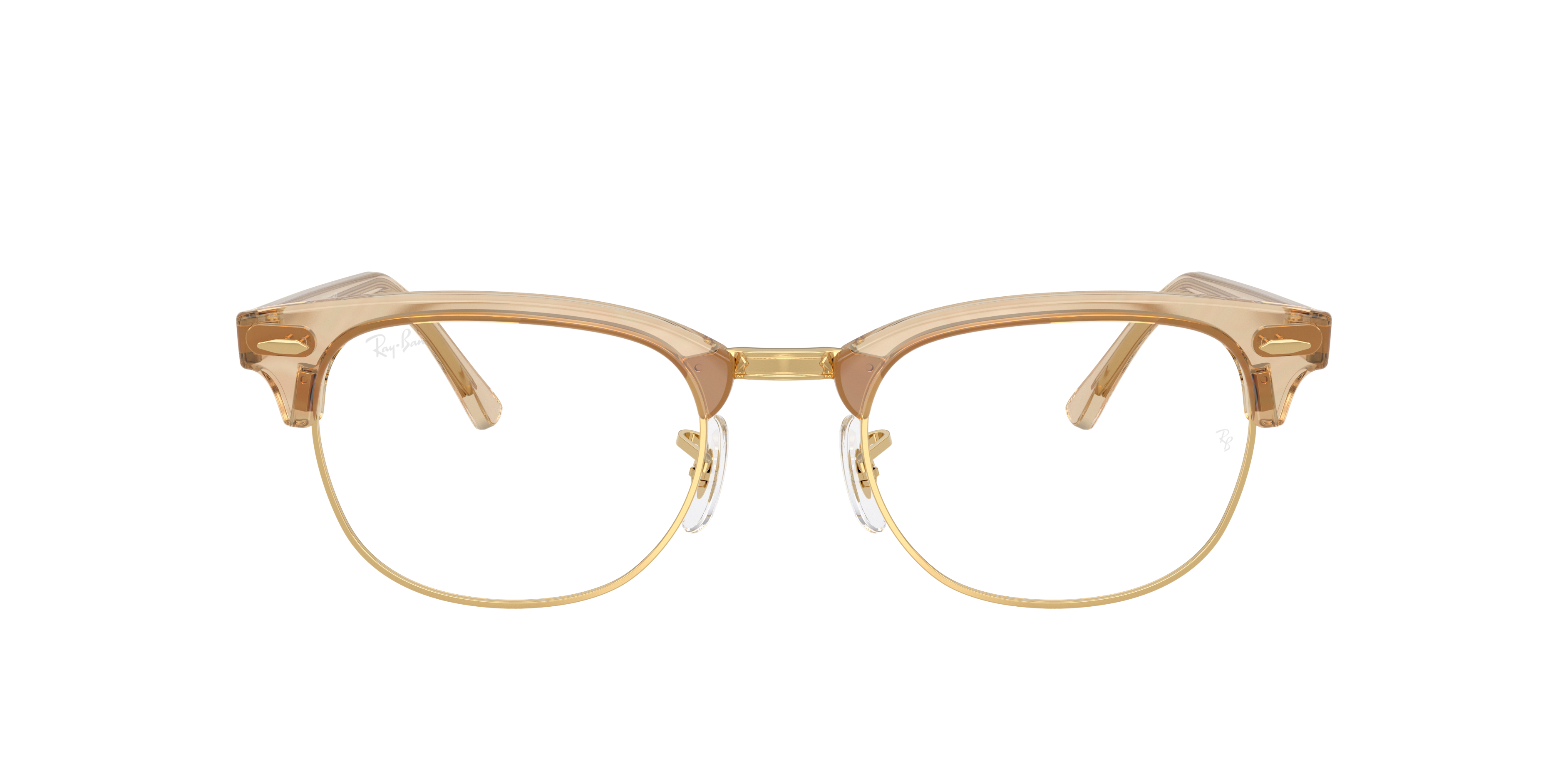 Ray-Ban Clubmaster RX5154 in Photo Waves Brown, front view #Colour_Photo Waves Brown