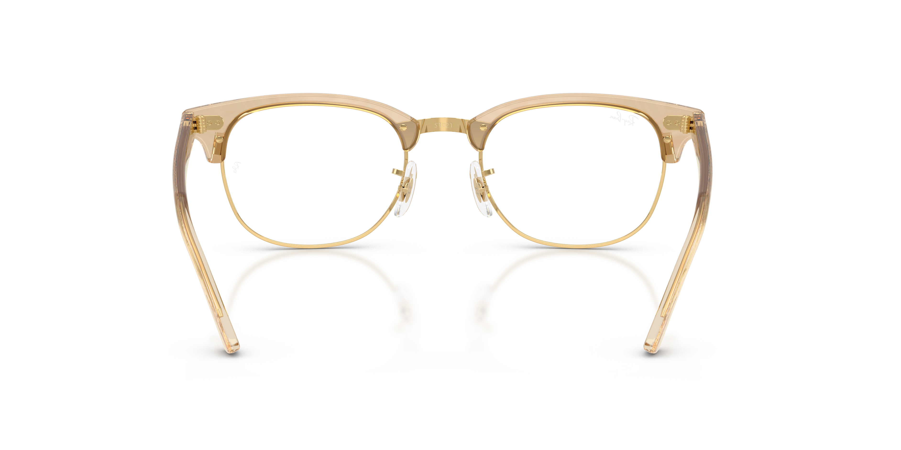 Ray-Ban Clubmaster RX5154 in Photo Waves Brown, back view #Colour_Photo Waves Brown
