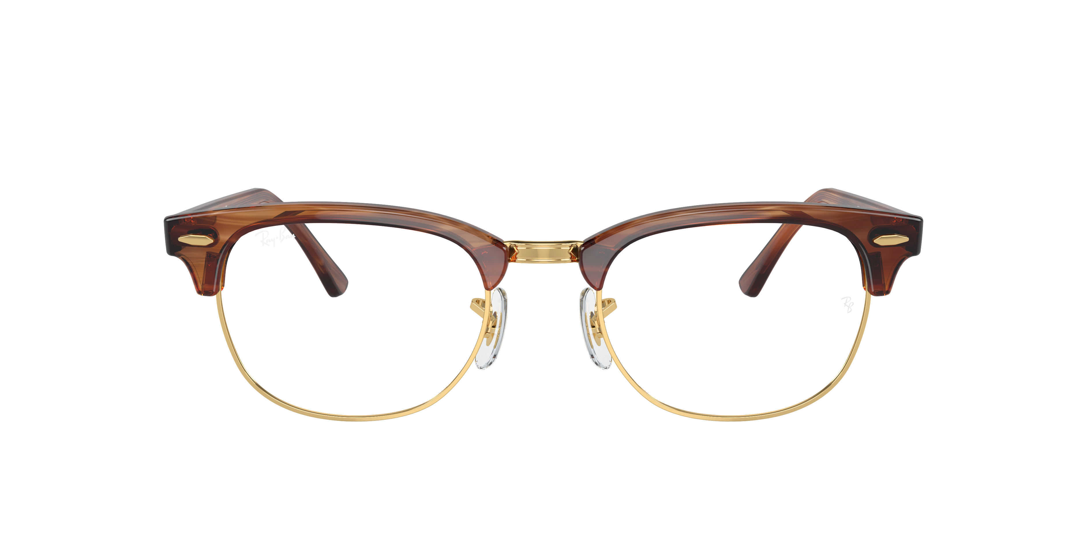 Ray-Ban Clubmaster RX5154 in Striped Brown, front view #Colour_Striped Brown