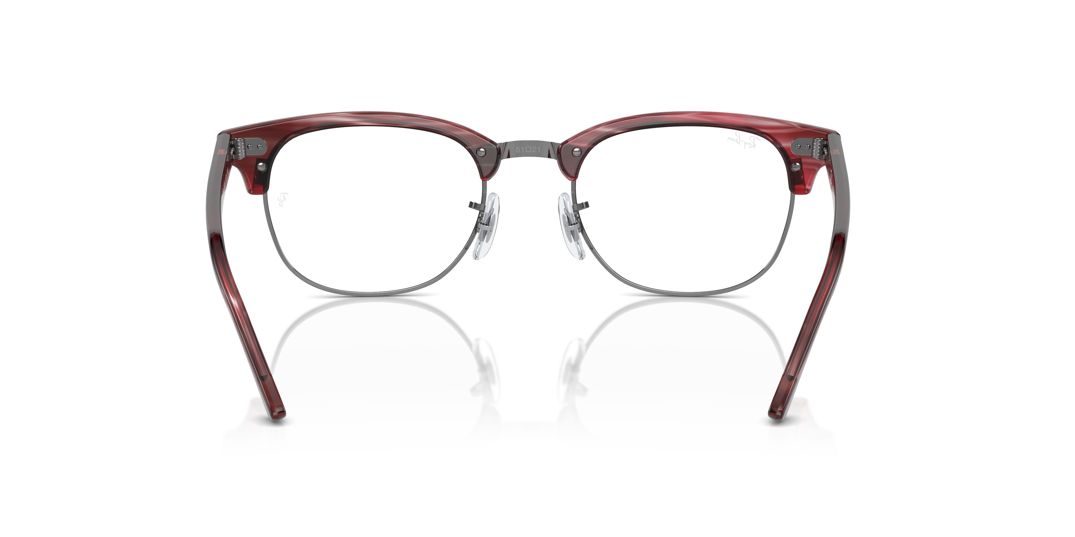 Ray-Ban Clubmaster RX5154 in Striped Red, back view #Colour_Striped Red