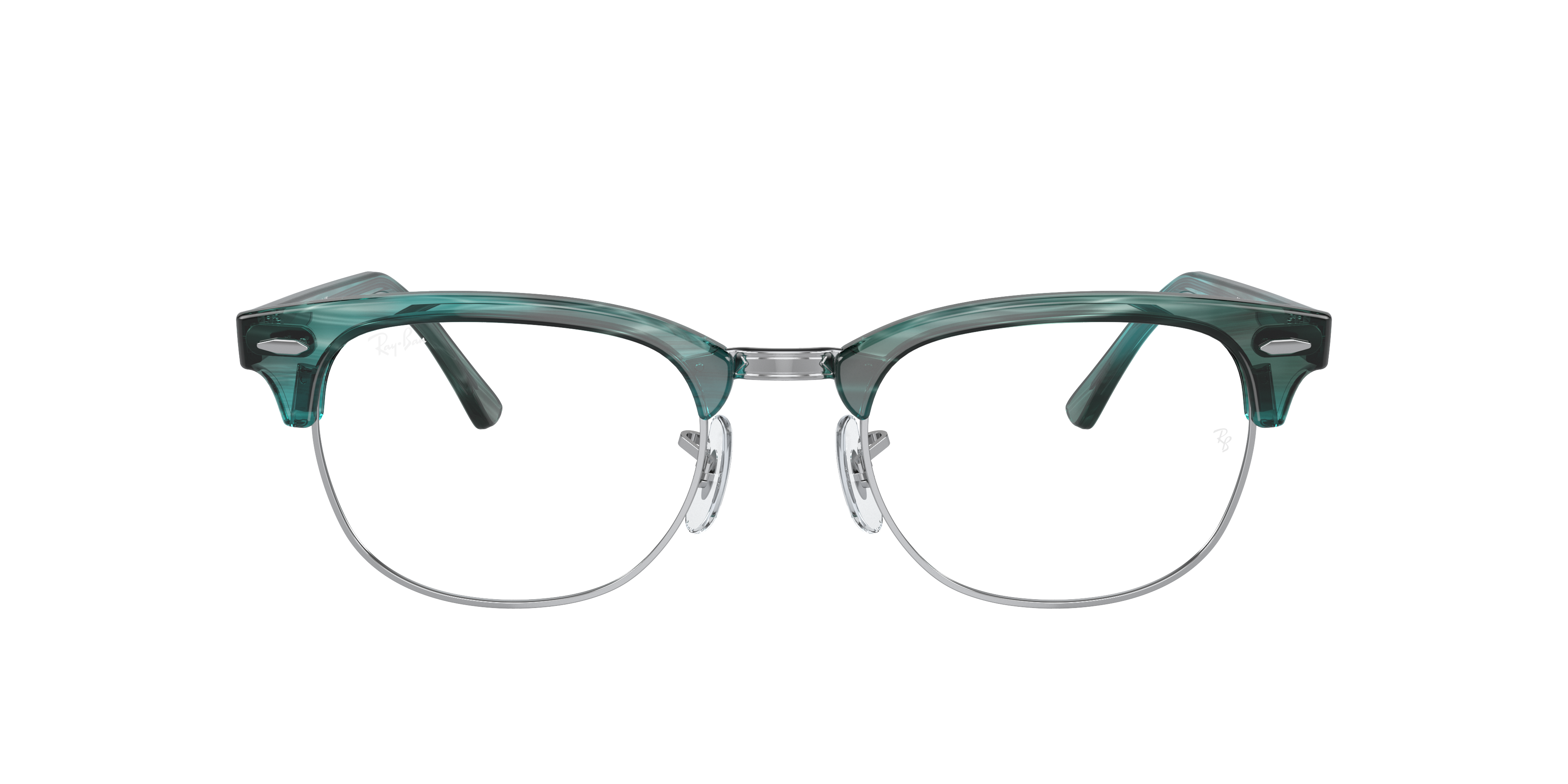 Ray-Ban Clubmaster RX5154 in Striped Green, front view #Colour_Striped Green