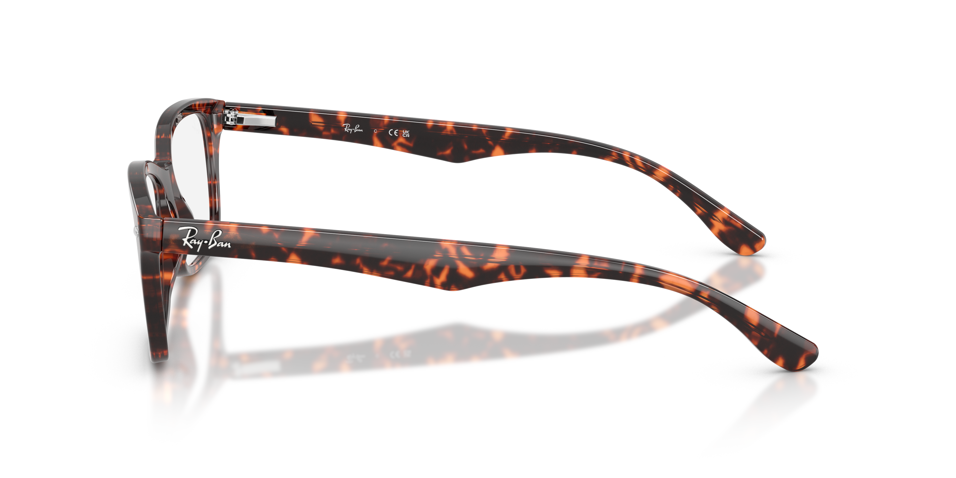 Ray-Ban RX5228 in Havana Red Tortoiseshell, side view #Colour_Havana Red Tortoiseshell