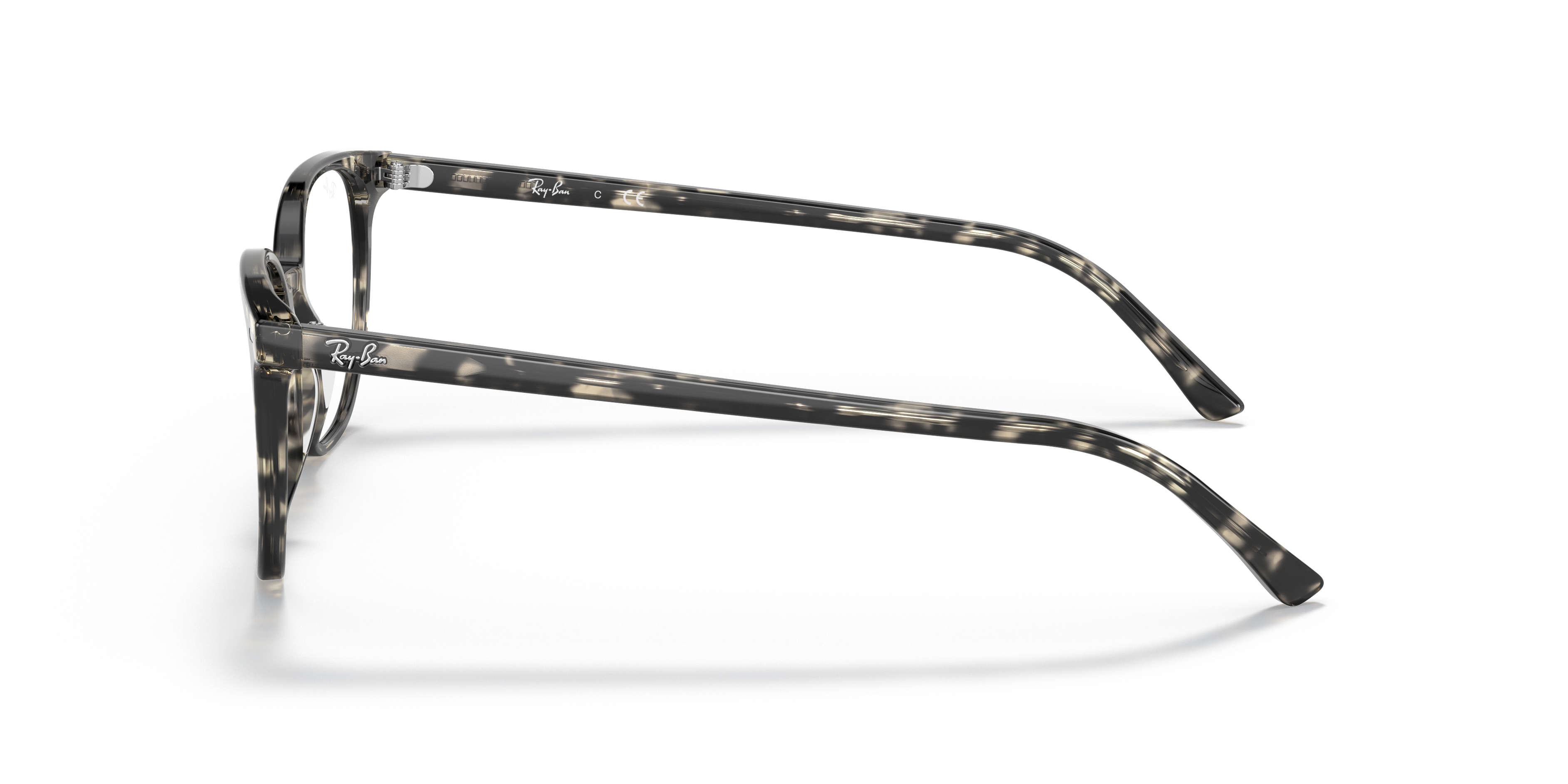 Ray-Ban Elliot RX5397 in Grey Havana, side view #Colour_Grey Havana