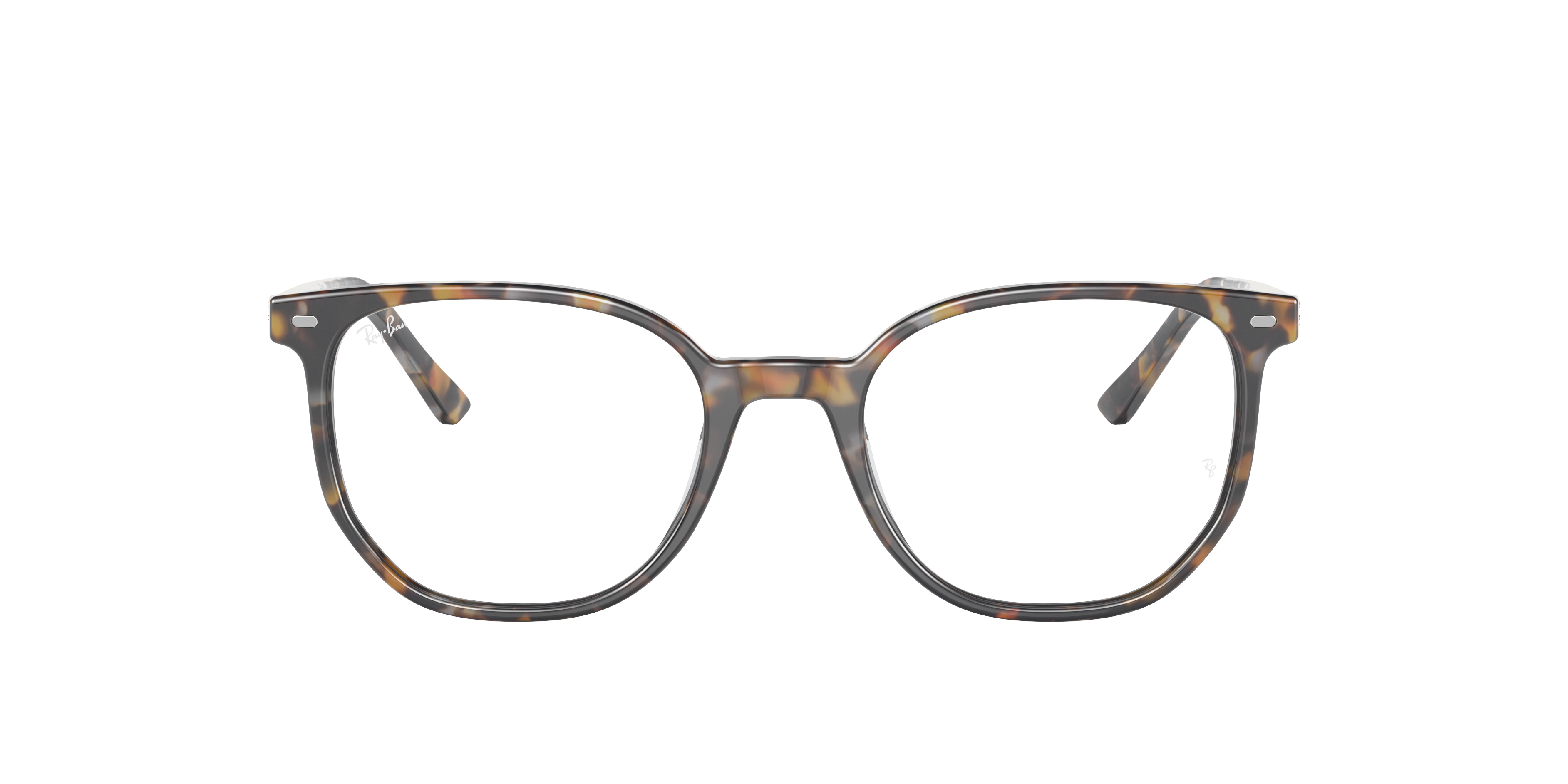 Ray-Ban Elliot RX5397 in Brown Grey Havana, front view #Colour_Brown Grey Havana