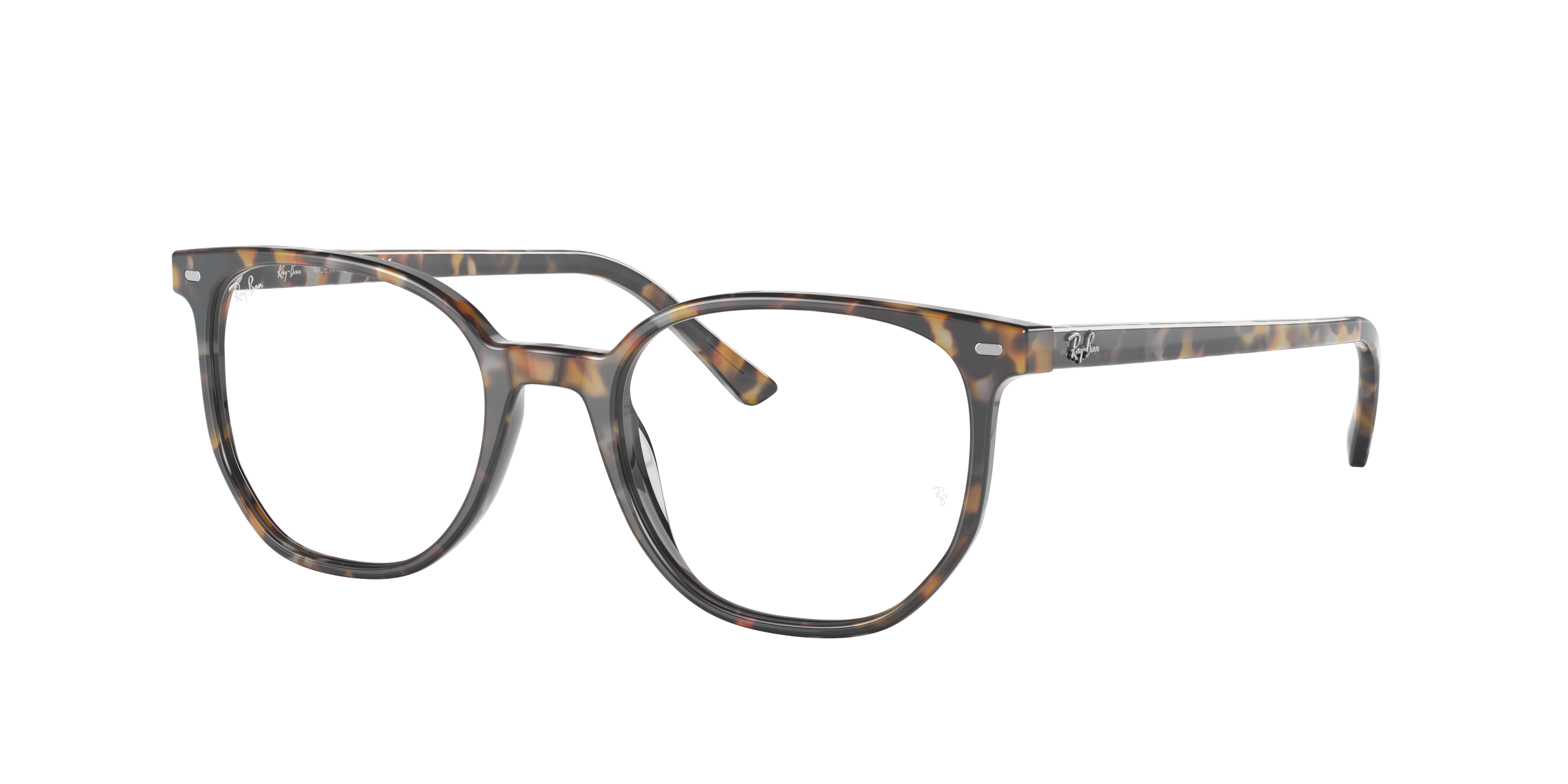 Ray-Ban Elliot RX5397 in Brown Grey Havana, three-quarter view #Colour_Brown Grey Havana
