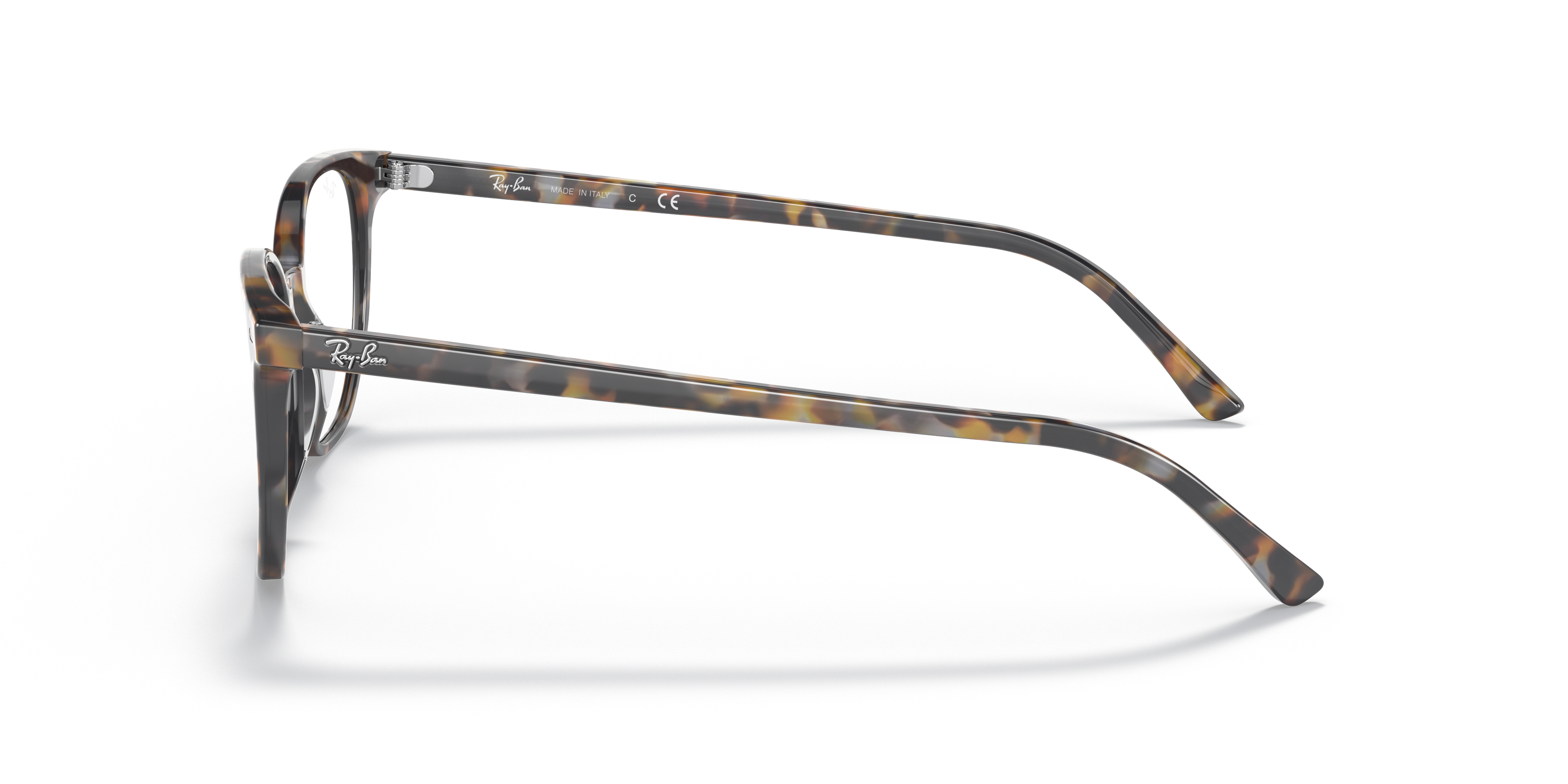 Ray-Ban Elliot RX5397 in Brown Grey Havana, side view #Colour_Brown Grey Havana