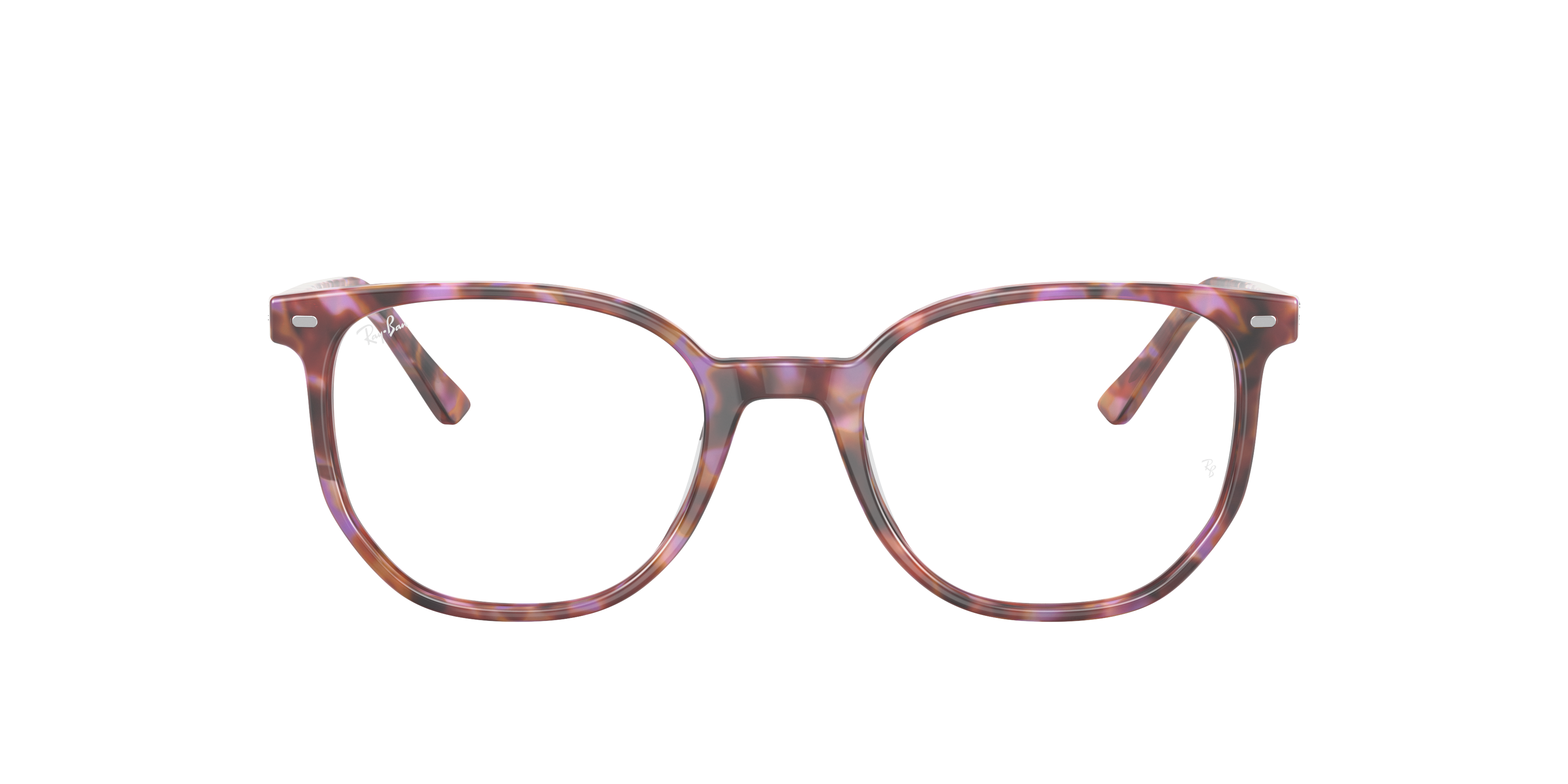 Ray-Ban Elliot RX5397 in Brown & Violet Havana, front view #Colour_Brown & Violet Havana
