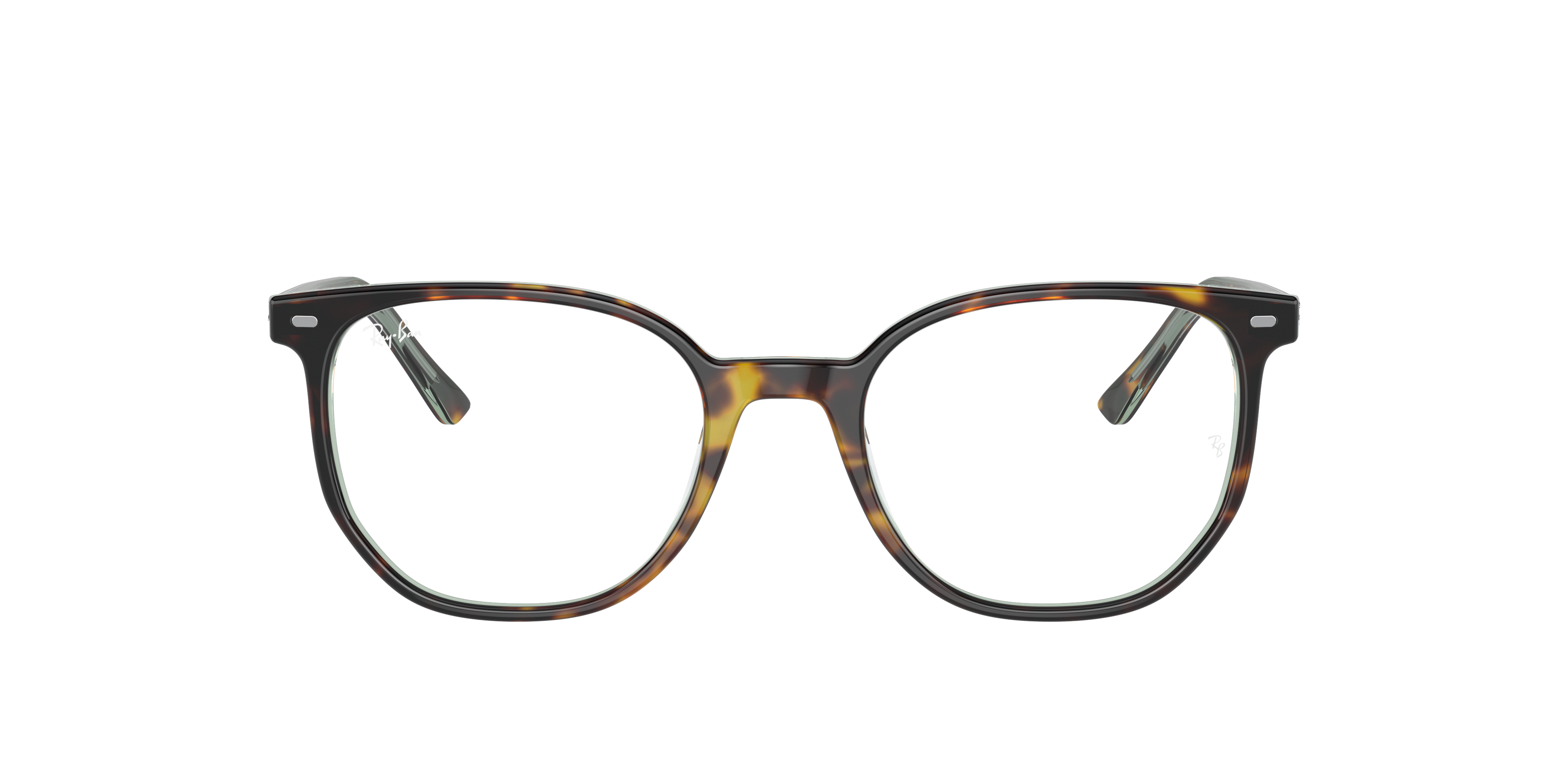 Ray-Ban Elliot RX5397 in Havana On Transparent Green, front view #Colour_Havana On Transparent Green