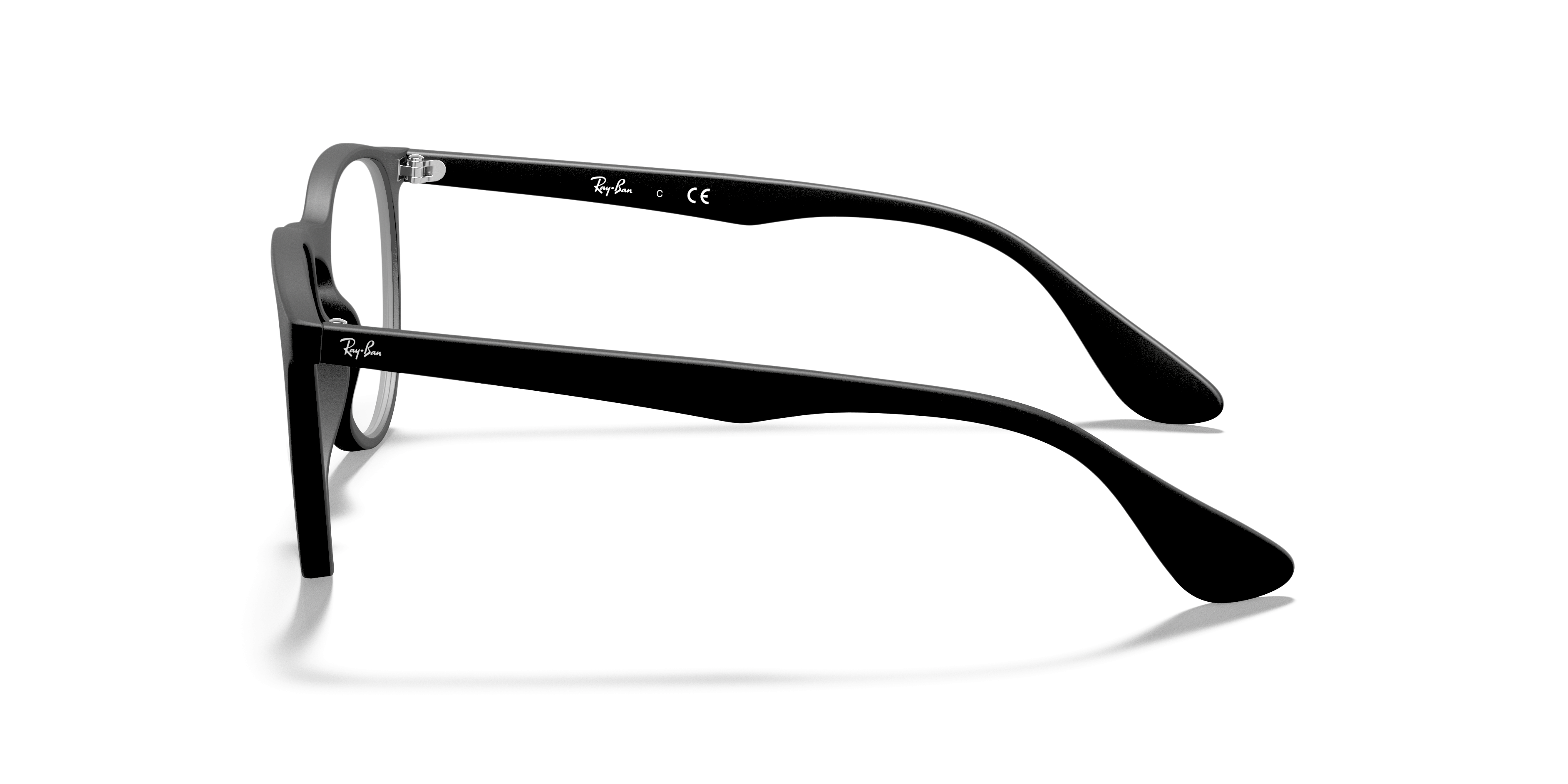 Ray-Ban Erika RX7046 in Rubber Black, side view #Colour_Rubber Black