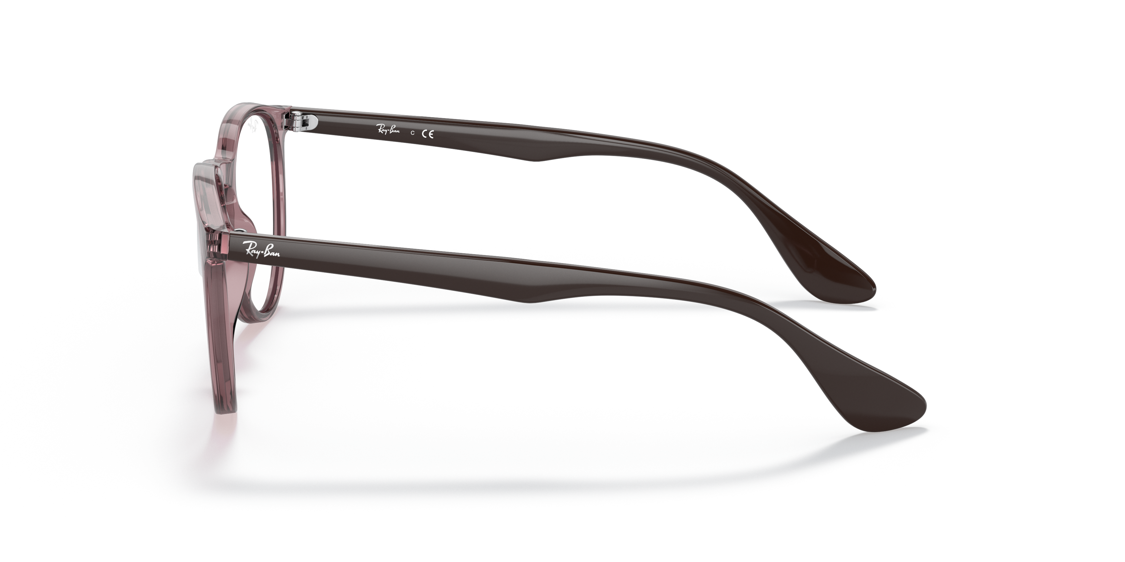 Ray-Ban Erika RX7046 in Transparent Violet (8139), side view #Colour_Transparent Violet (8139)