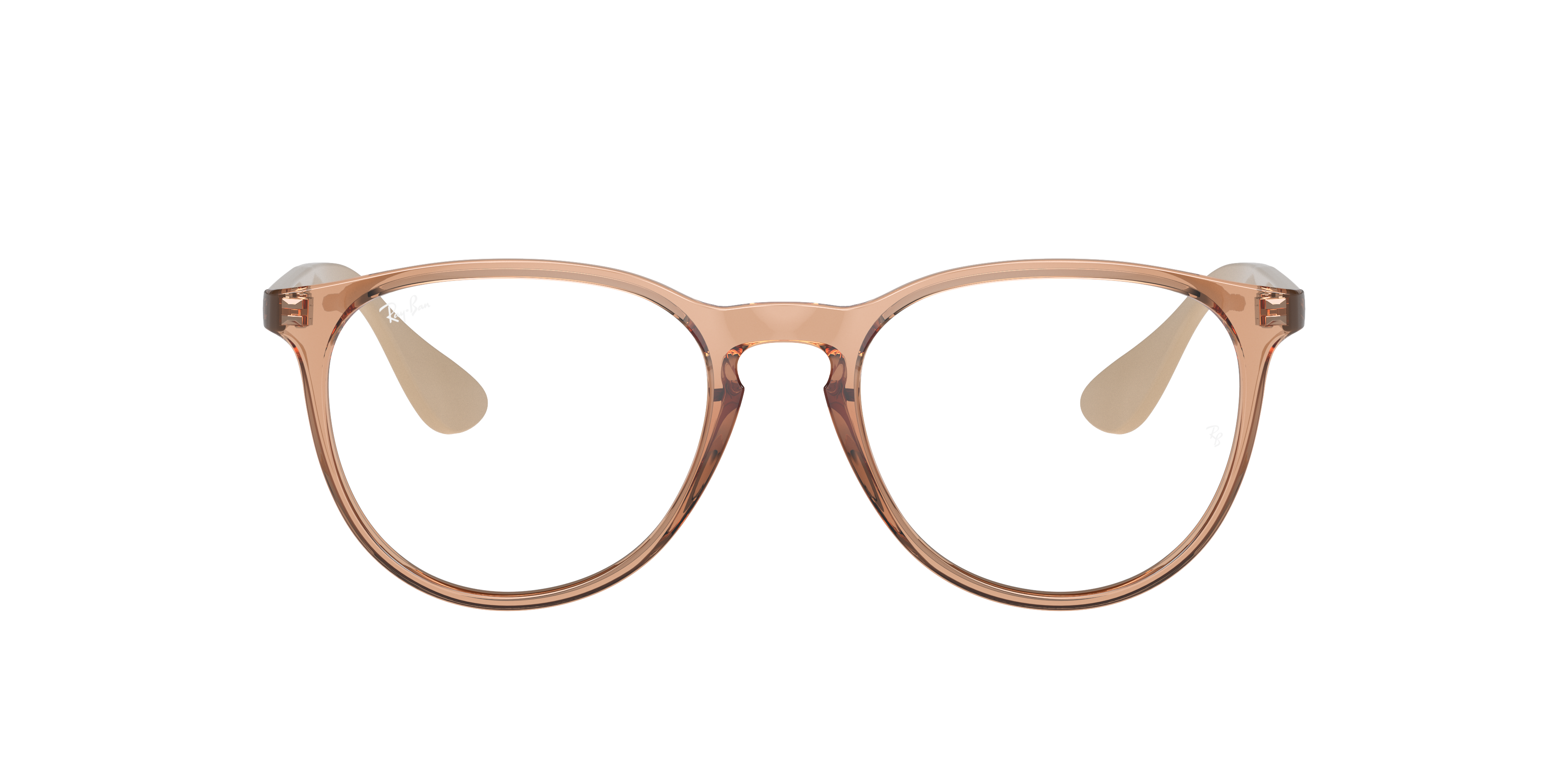 Ray-Ban Erika RX7046 in Transparent Brown, front view #Colour_Transparent Brown