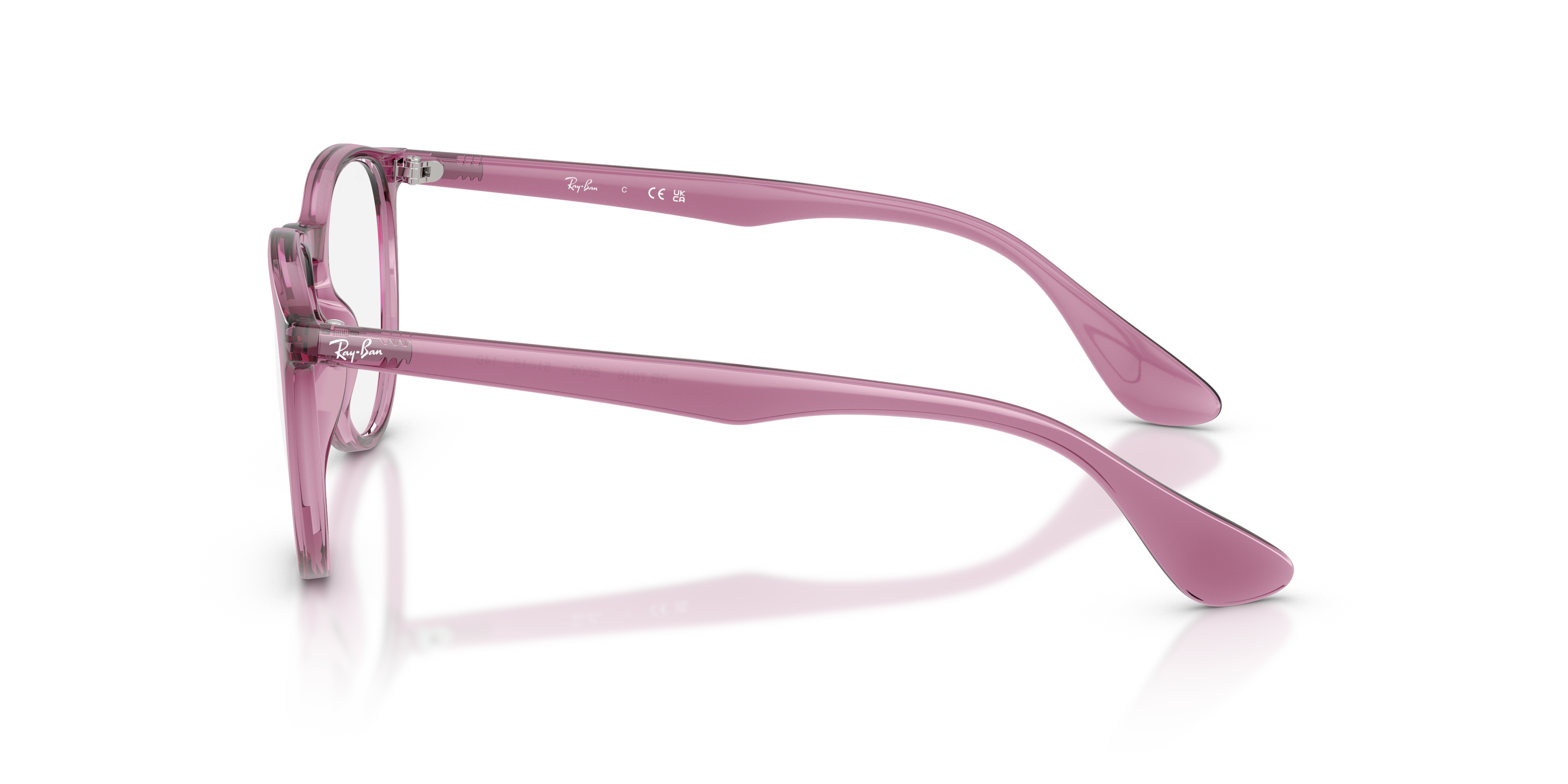 Ray-Ban Erika RX7046 in Transparent Violet (8509), side view #Colour_Transparent Violet (8509)