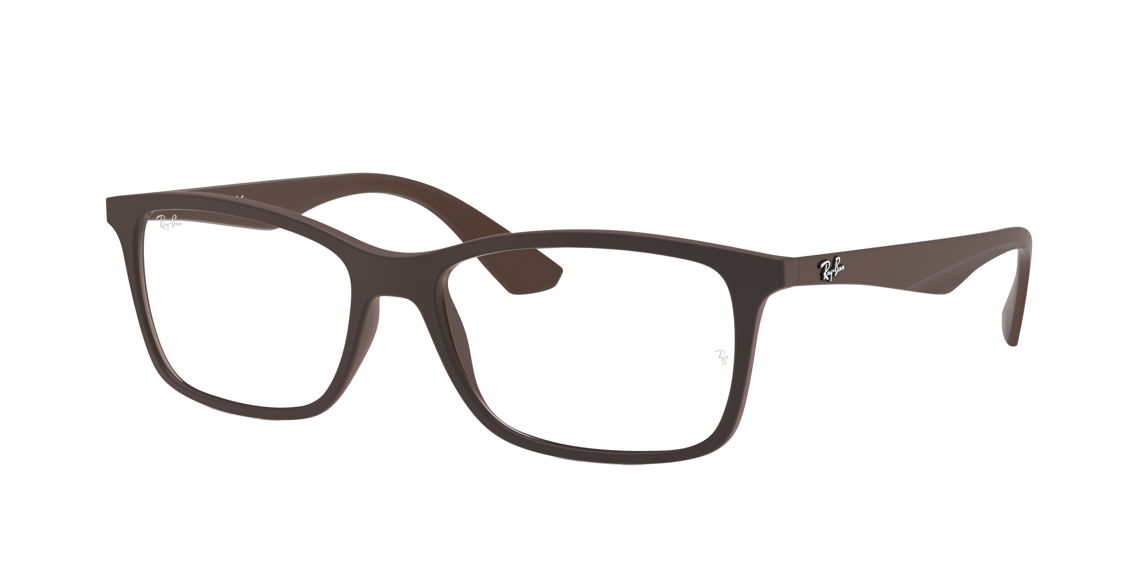 Ray-Ban RX7047 - Transparent Brown, three-quarter view #Colour_Transparent Brown
