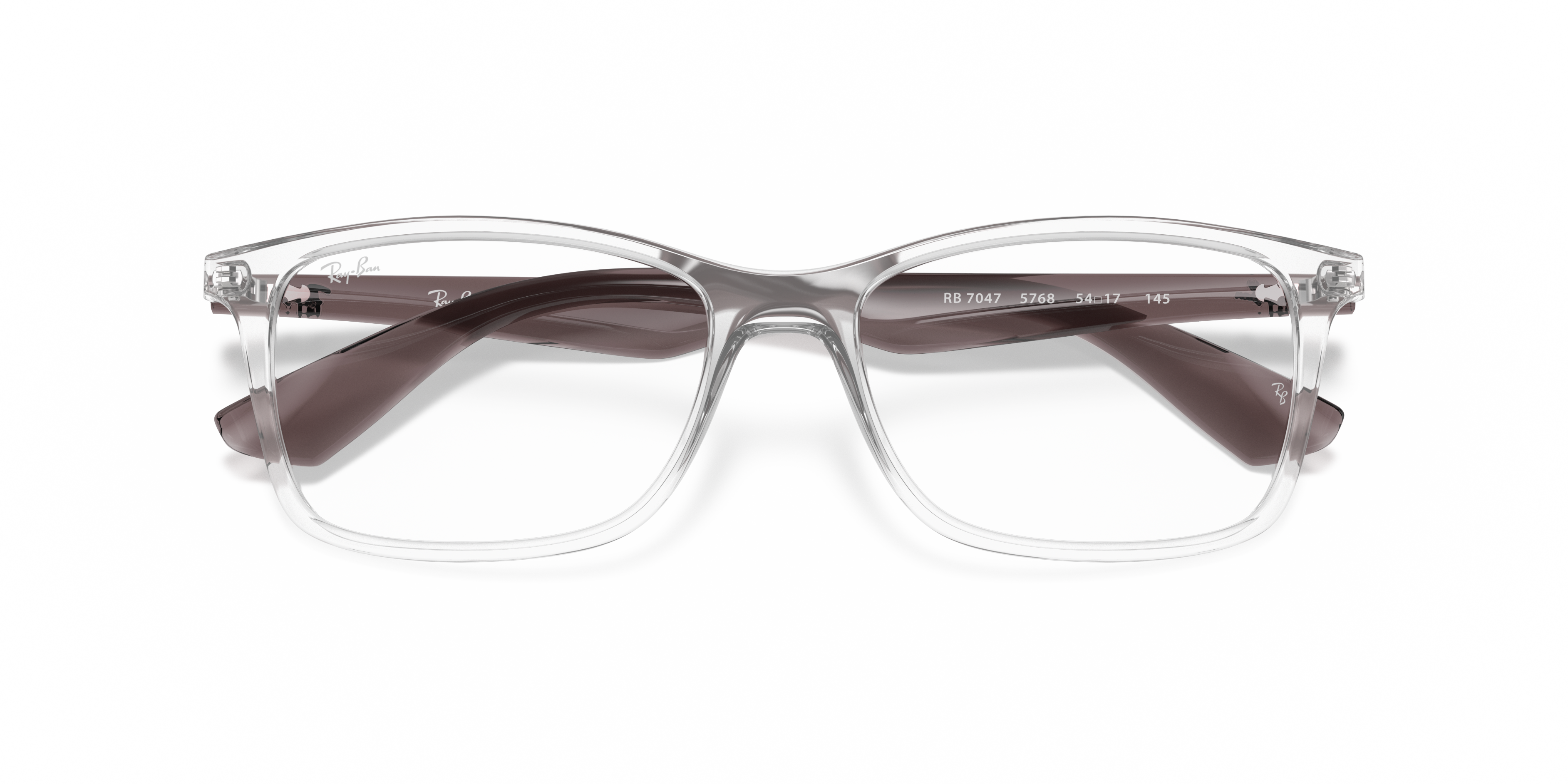 Ray-Ban RX7047 - Transparent (5768), front detail view #Colour_Transparent (5768)