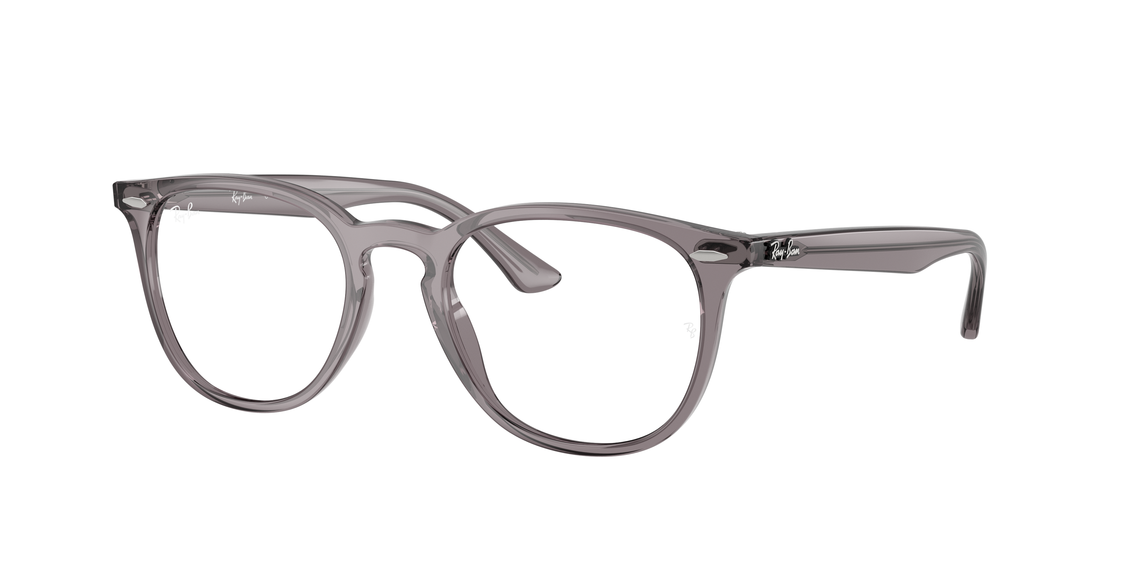 Ray-Ban RX7159 - Transparent Grey, three-quarter view #Colour_Transparent Grey