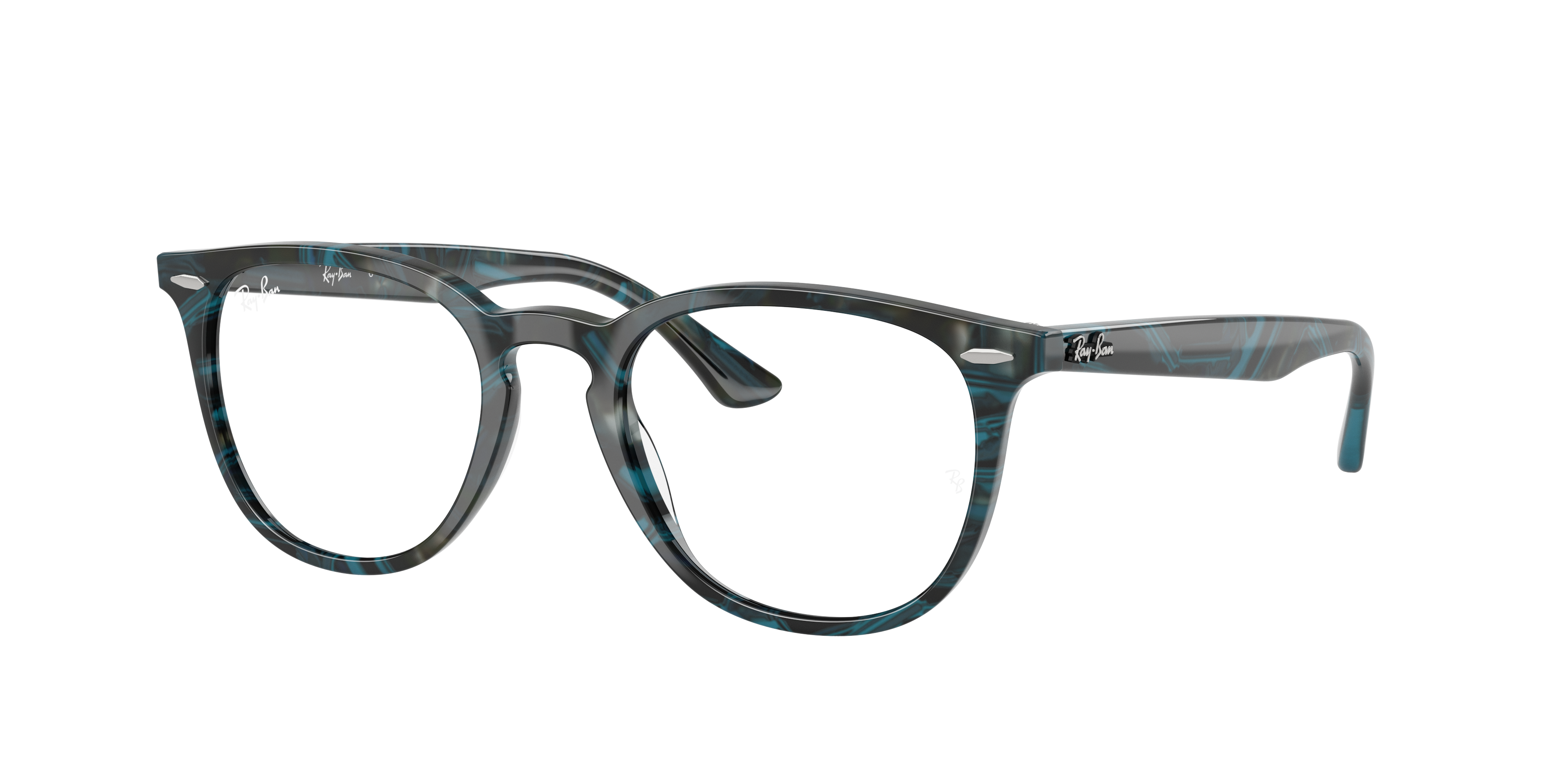 Ray-Ban RX7159 - Transparent Fantasy Blue & Grey, three-quarter view #Colour_Transparent Fantasy Blue & Grey