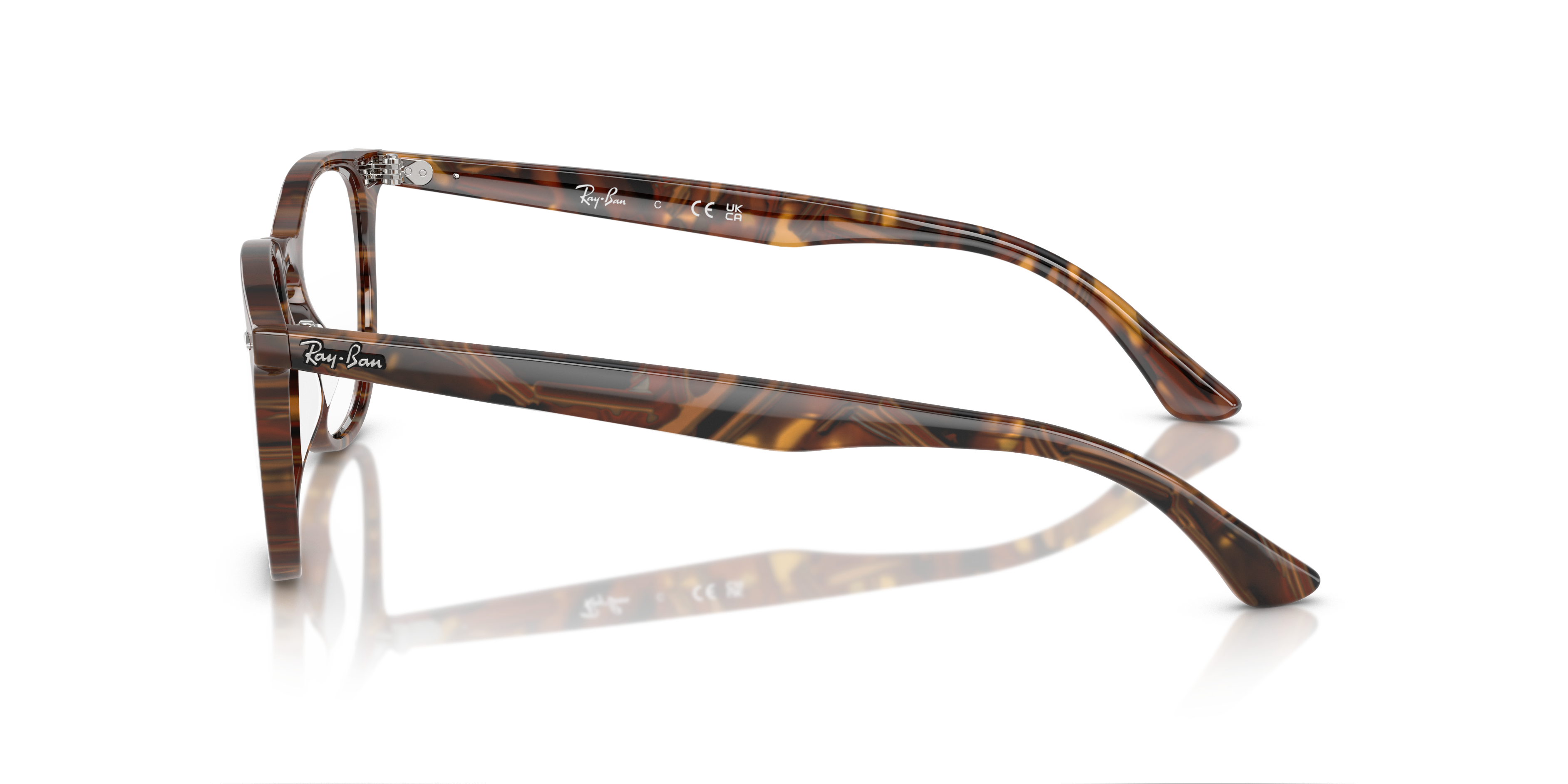 Ray-Ban RX7159 - Transparent Fantasy Brown Yellow, side view #Colour_Transparent Fantasy Brown Yellow