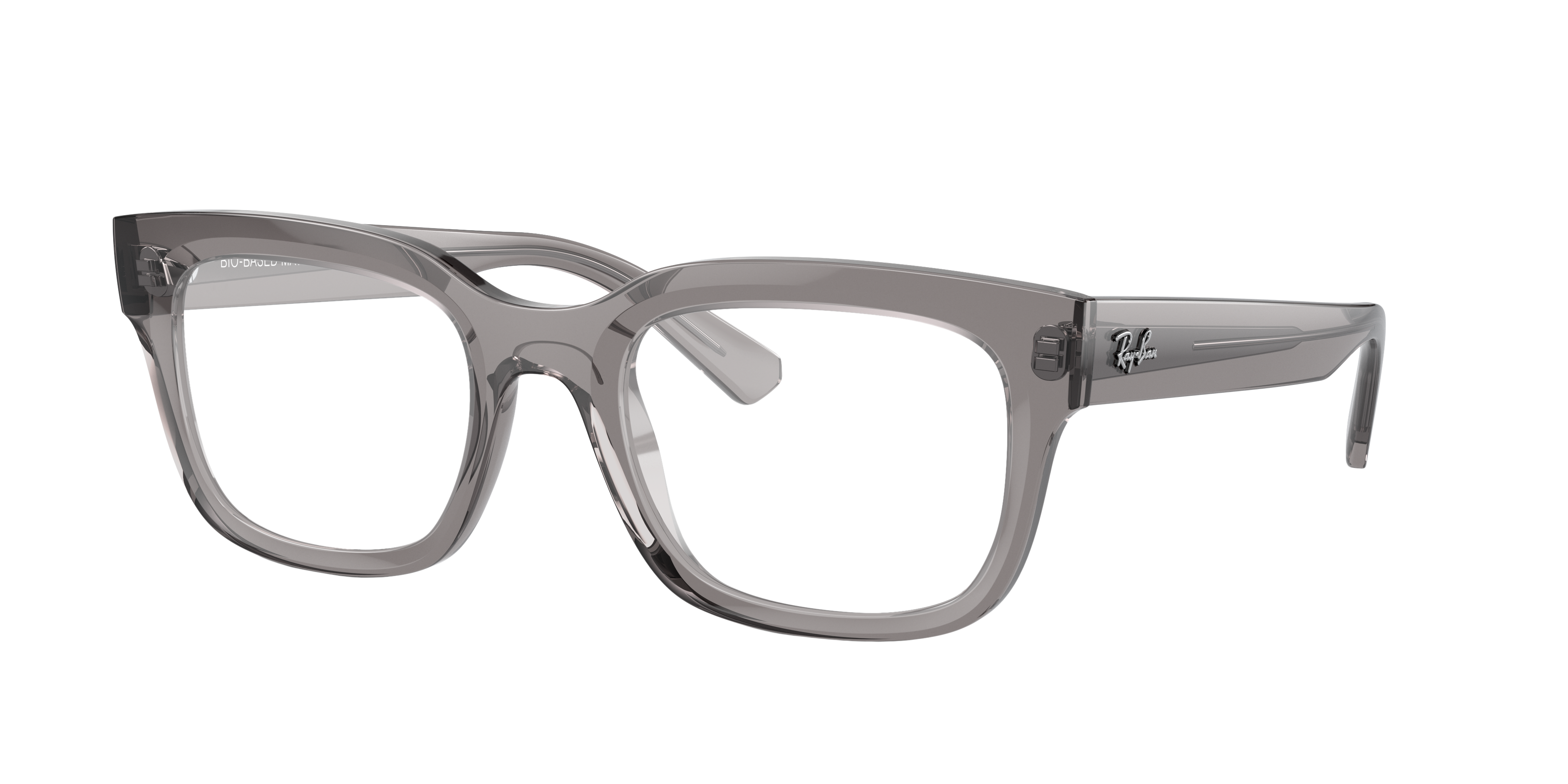 Ray-Ban Chad RX7217 - Transparent Grey, three-quarter view #Colour_Transparent Grey