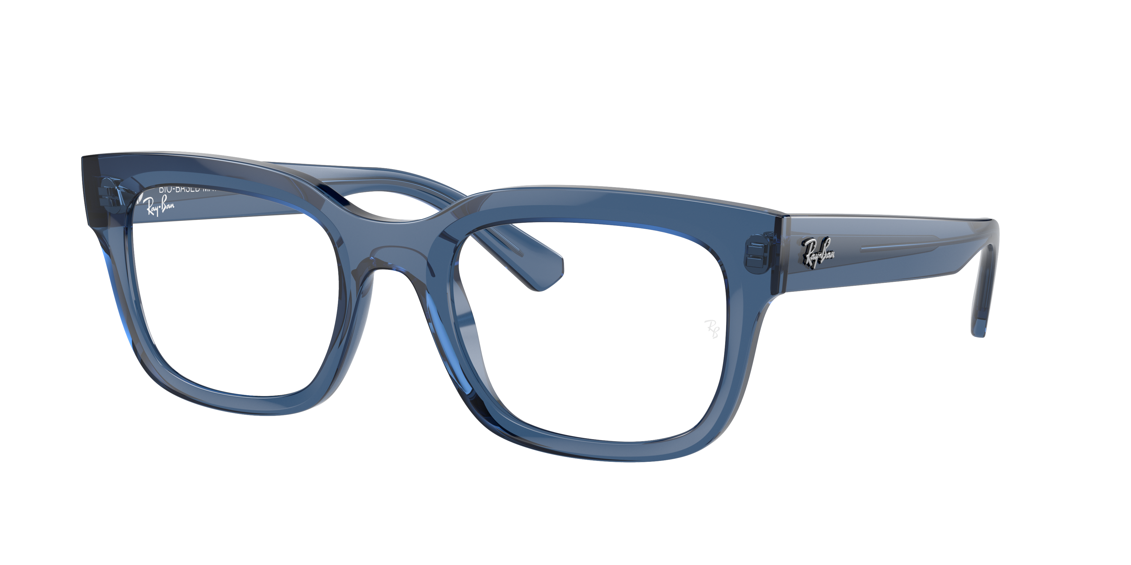 Ray-Ban Chad RX7217 - Transparent Dark Blue, three-quarter view #Colour_Transparent Dark Blue