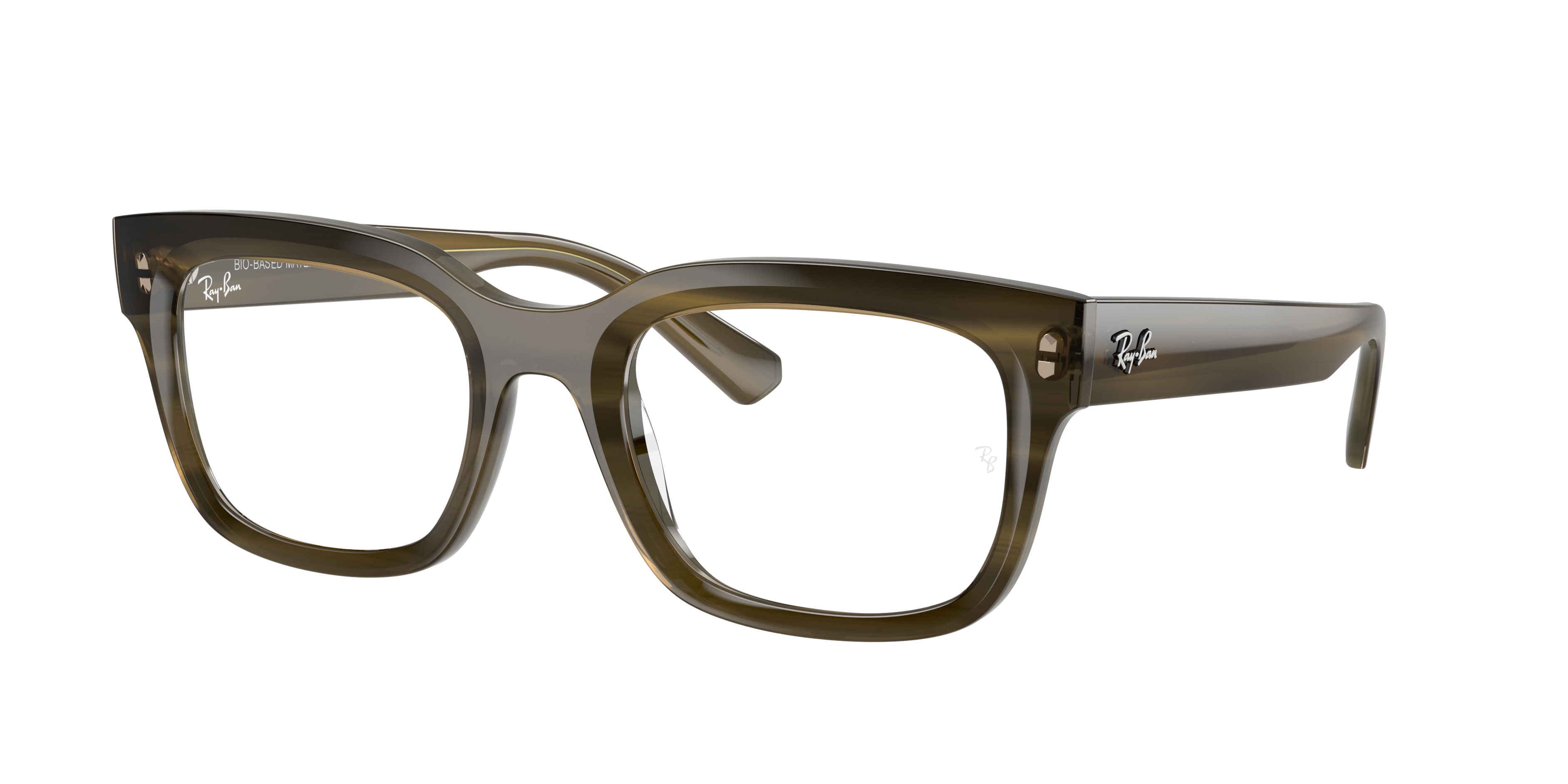 Ray-Ban Chad RX7217 - Striped Green, three-quarter view #Colour_Striped Green