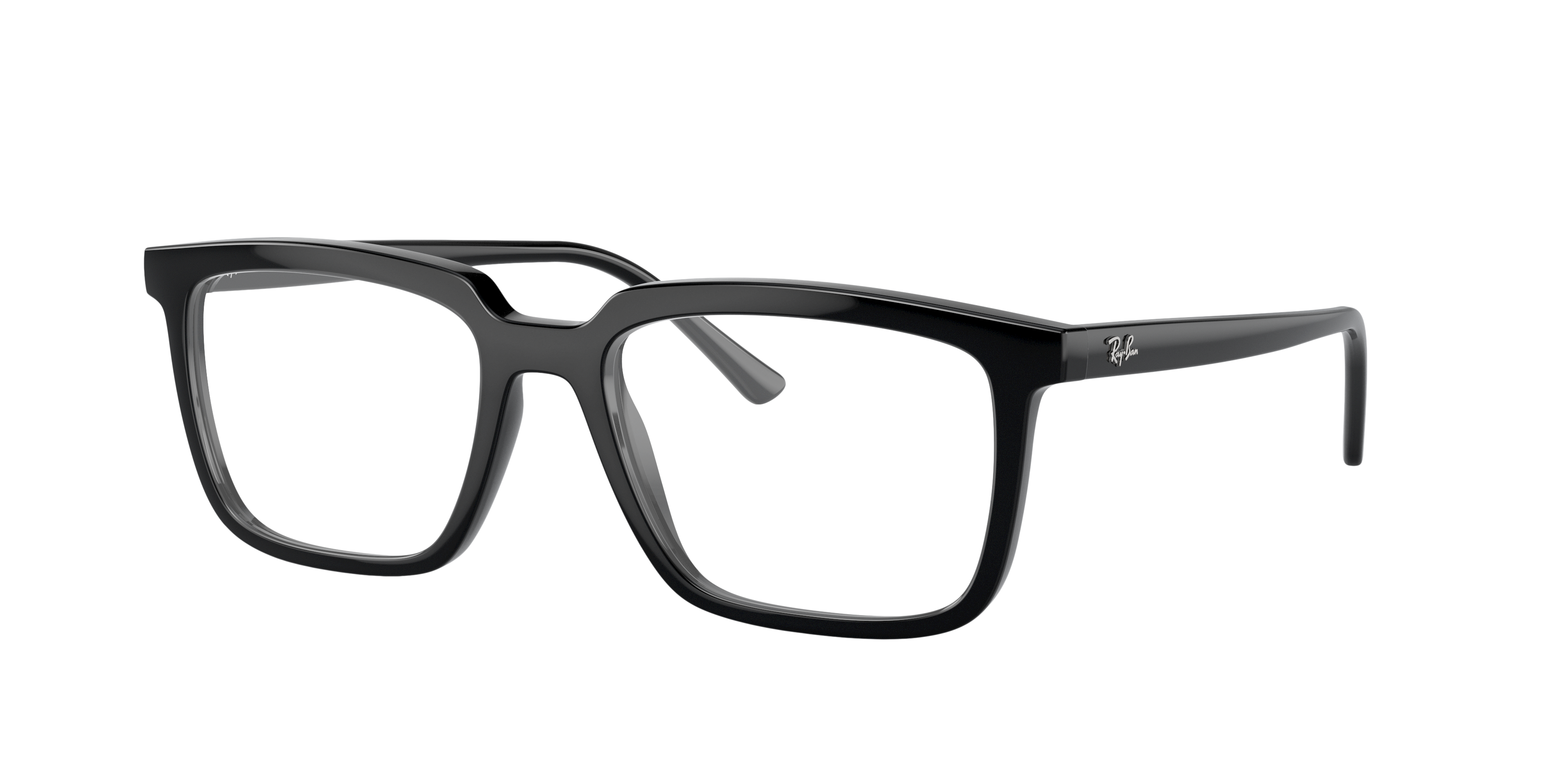 Ray-Ban Alain RX7239 - Black, three-quarter view #Colour_Black