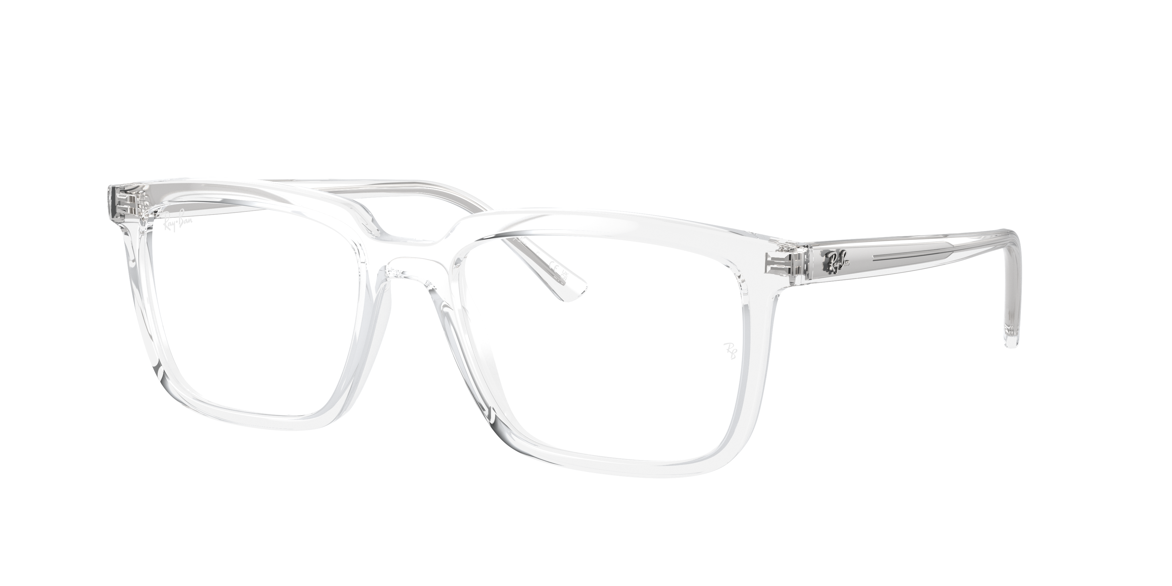 Ray-Ban Alain RX7239 - Transparent, three-quarter view #Colour_Transparent