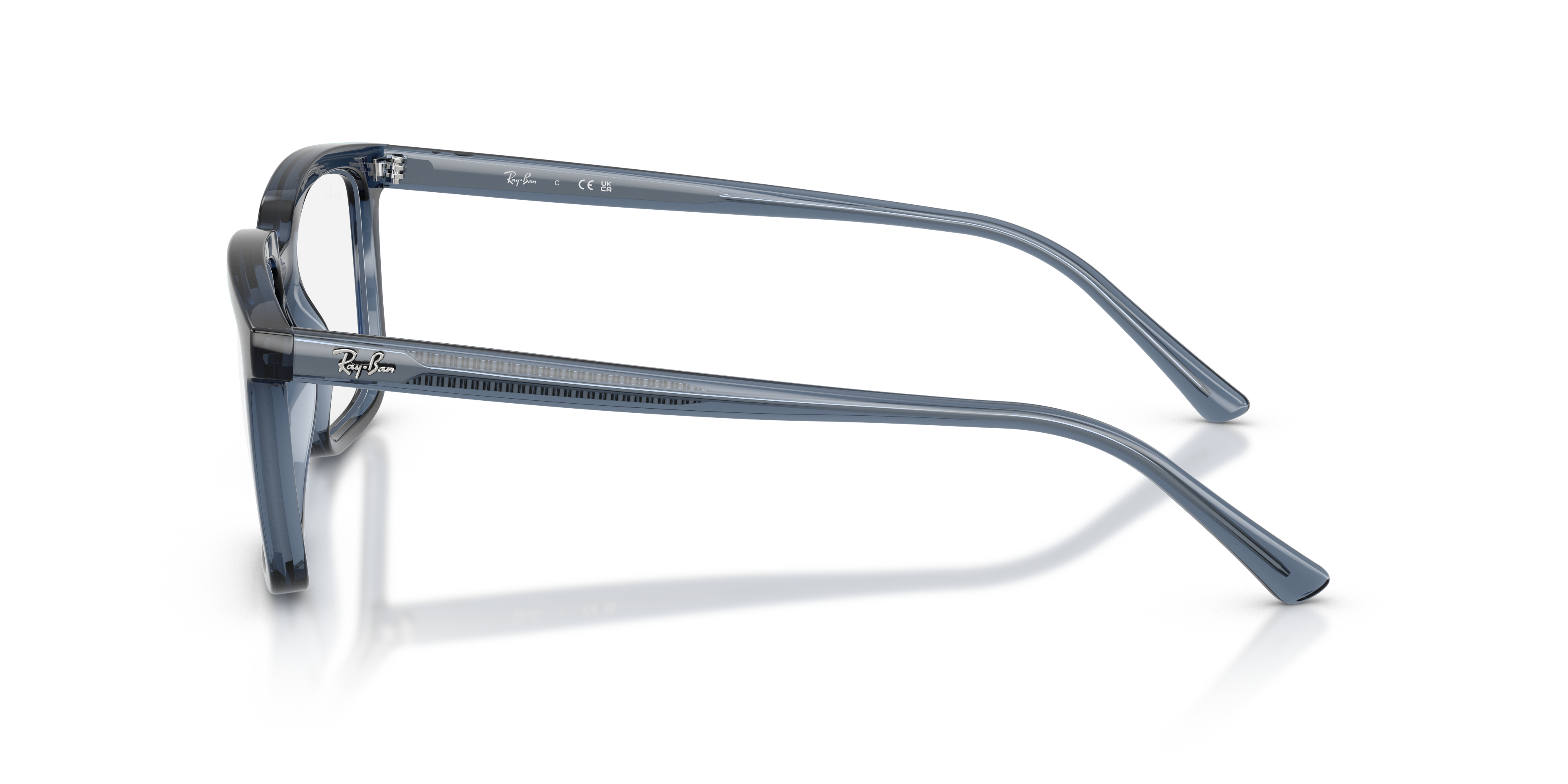 Ray-Ban Alain RX7239 - Transparent Blue, side view #Colour_Transparent Blue
