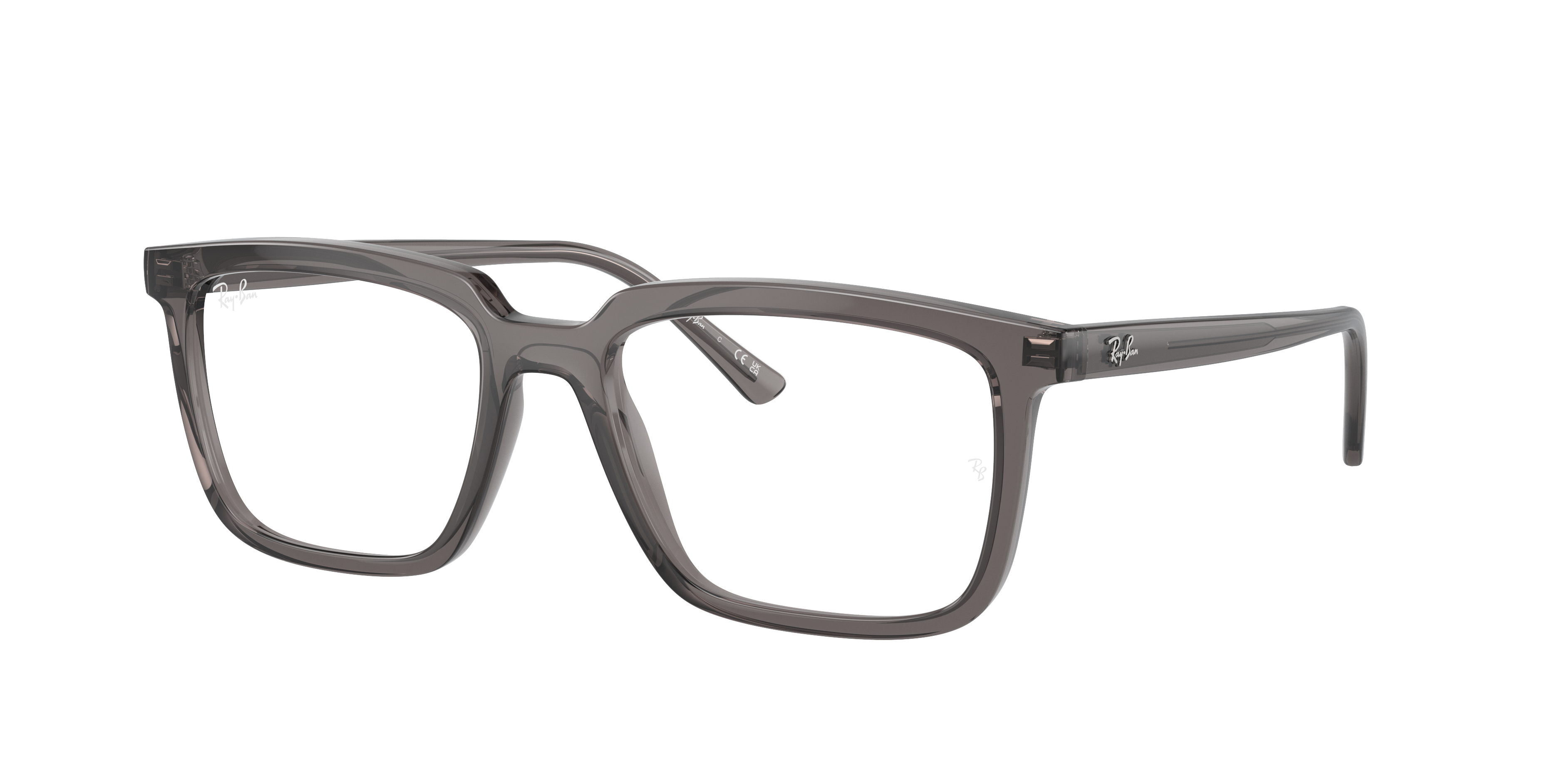 Ray-Ban Alain RX7239 - Opal Dark Grey, three-quarter view #Colour_Opal Dark Grey