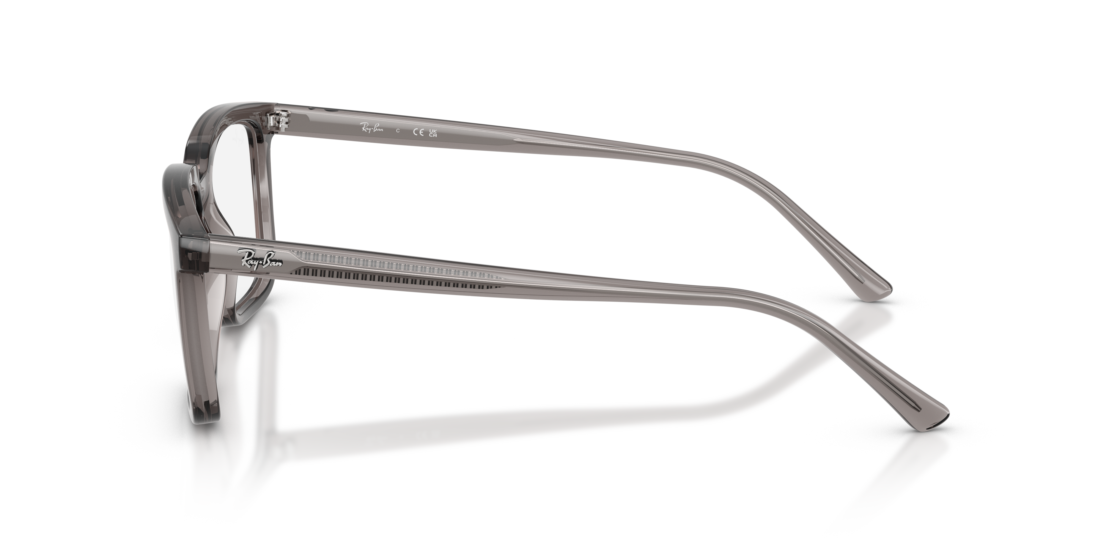 Ray-Ban Alain RX7239 - Transparent Grey, side view #Colour_Transparent Grey