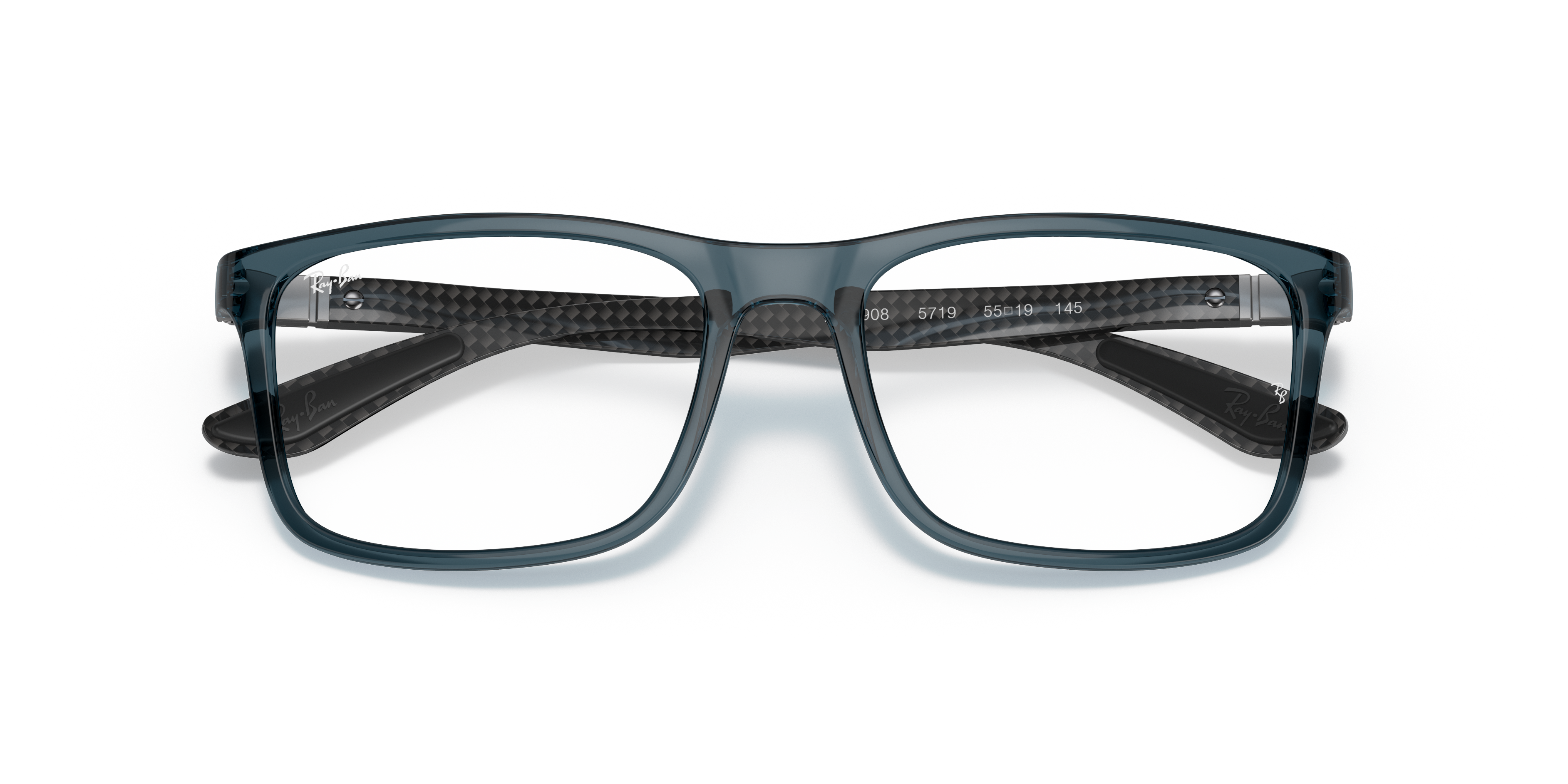 Ray-Ban RX8908 - Transparent Blue, front detail view #Colour_Transparent Blue