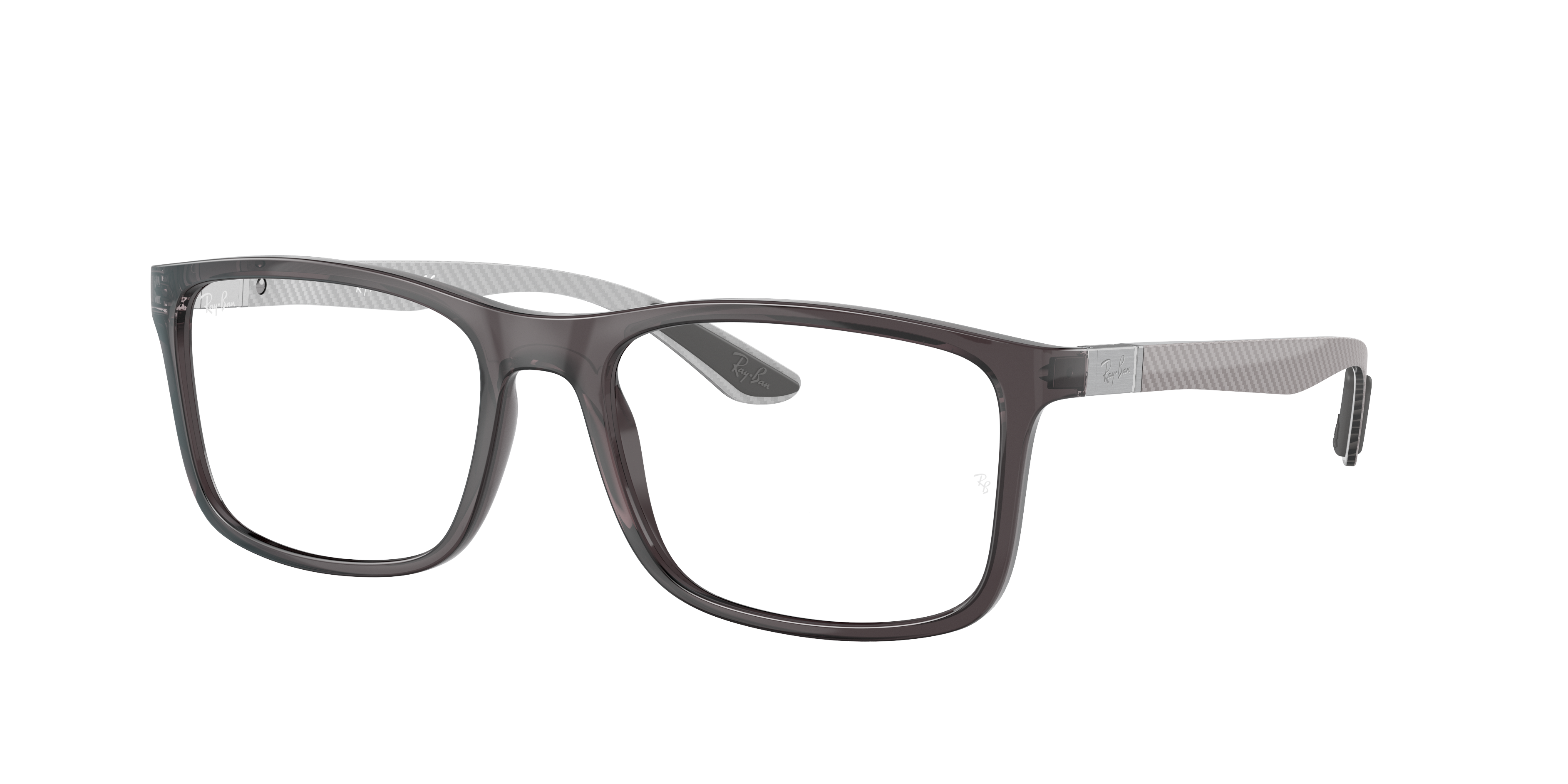 Ray-Ban RX8908 - Transparent Grey, three-quarter view #Colour_Transparent Grey