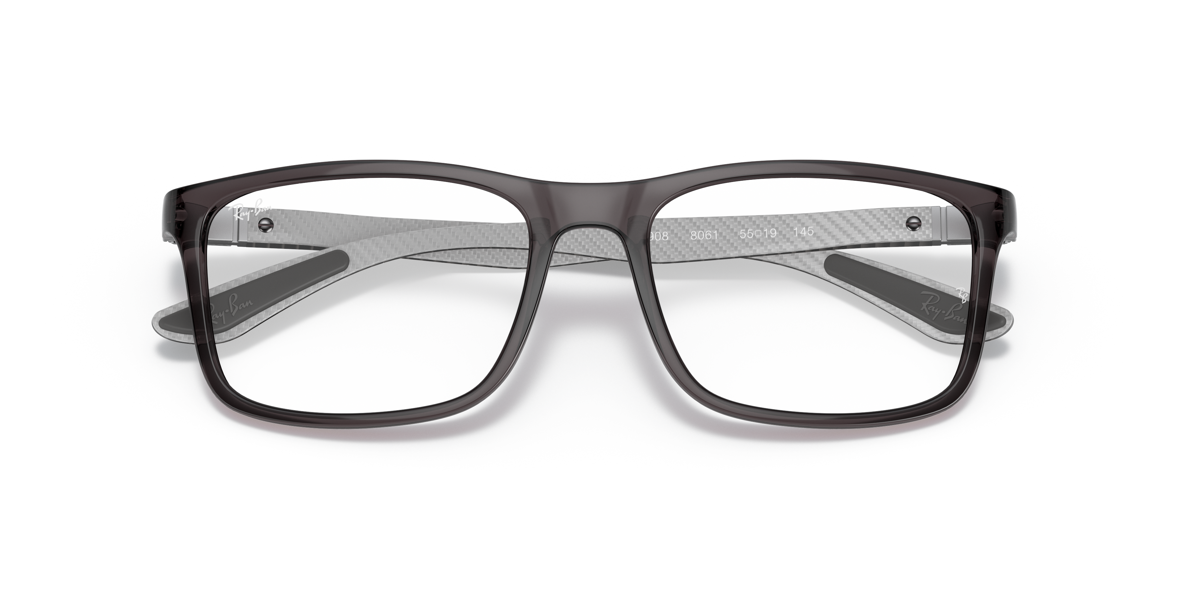 Ray-Ban RX8908 - Transparent Grey, front detail view #Colour_Transparent Grey