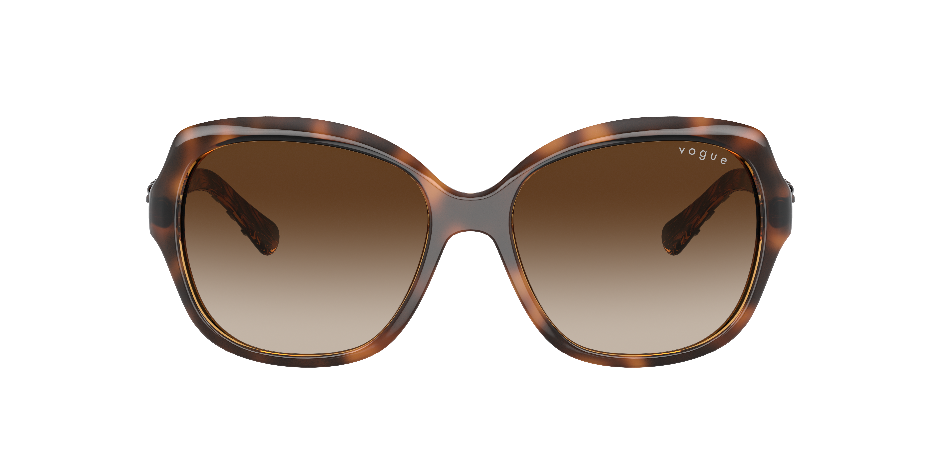 Vogue Eyewear VO2871S in Striped Dark Havana, front view #Colour_Striped Dark Havana
