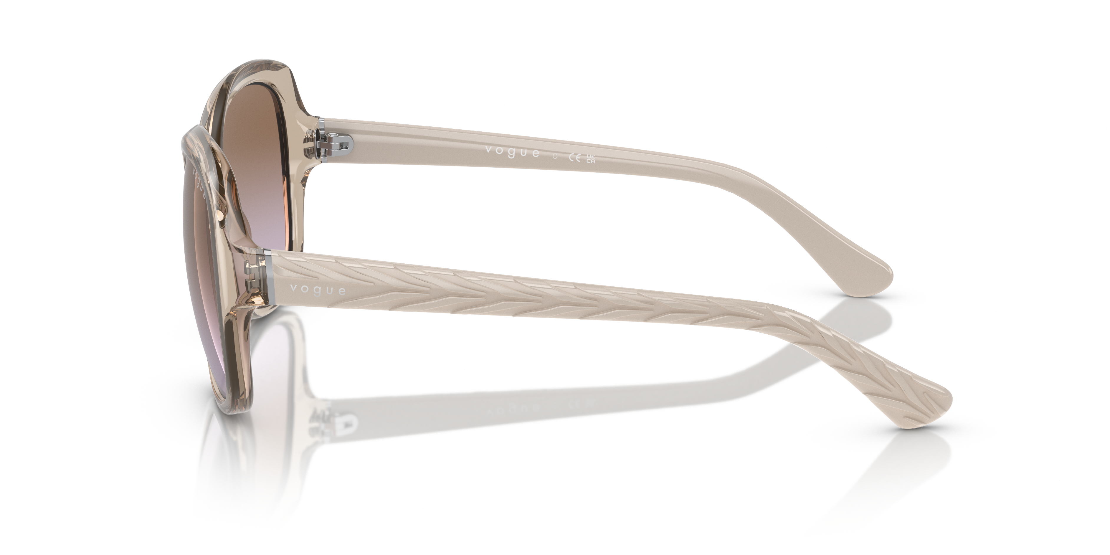 Vogue Eyewear VO2871S in Transparent Light Brown, side view #Colour_Transparent Light Brown