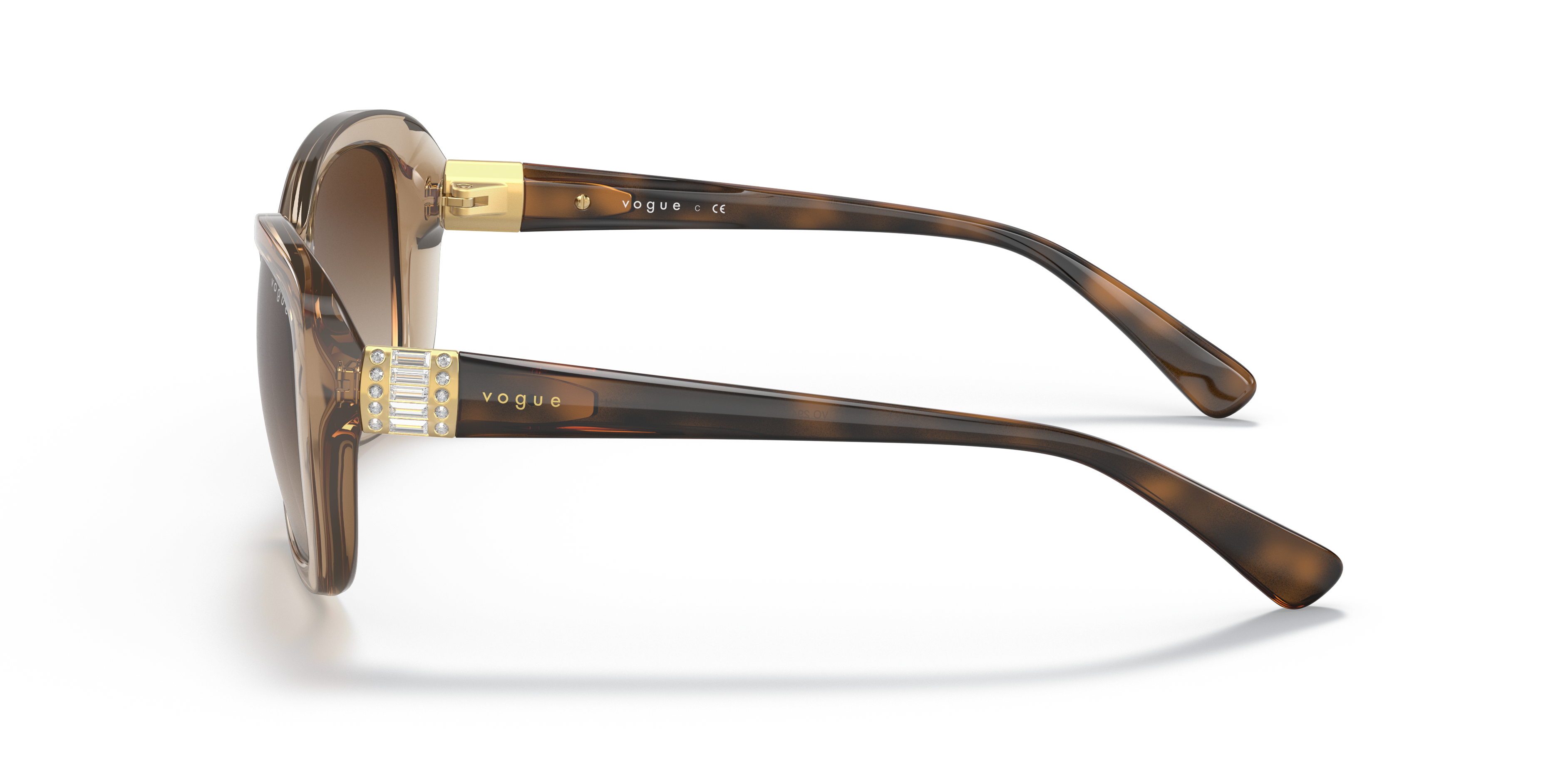 Vogue Eyewear VO2943SB in Transparent Light Brown, side view #Colour_Transparent Light Brown