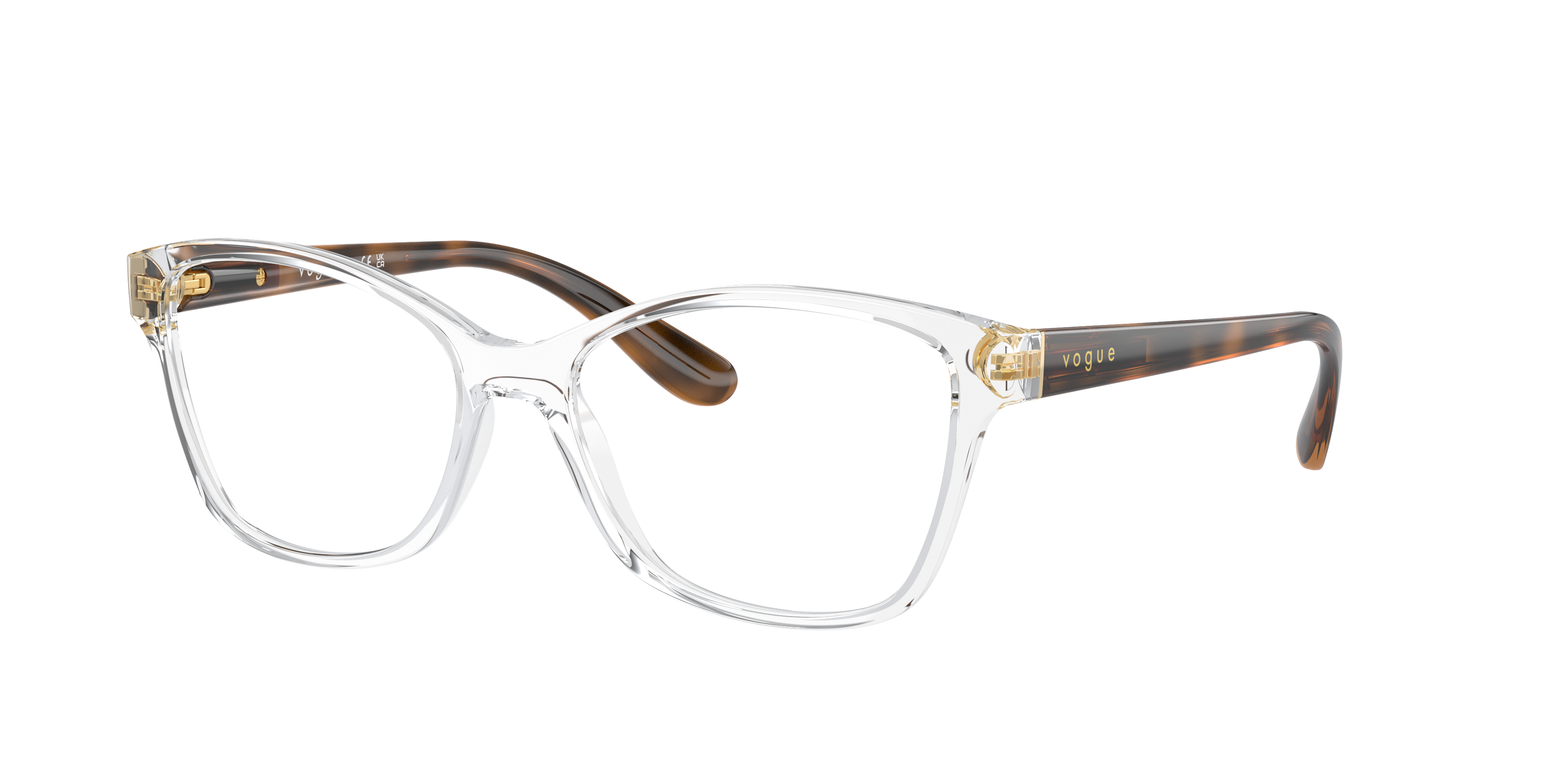 Vogue Eyewear VO2998 in Transparent, three-quarter view #Colour_Transparent