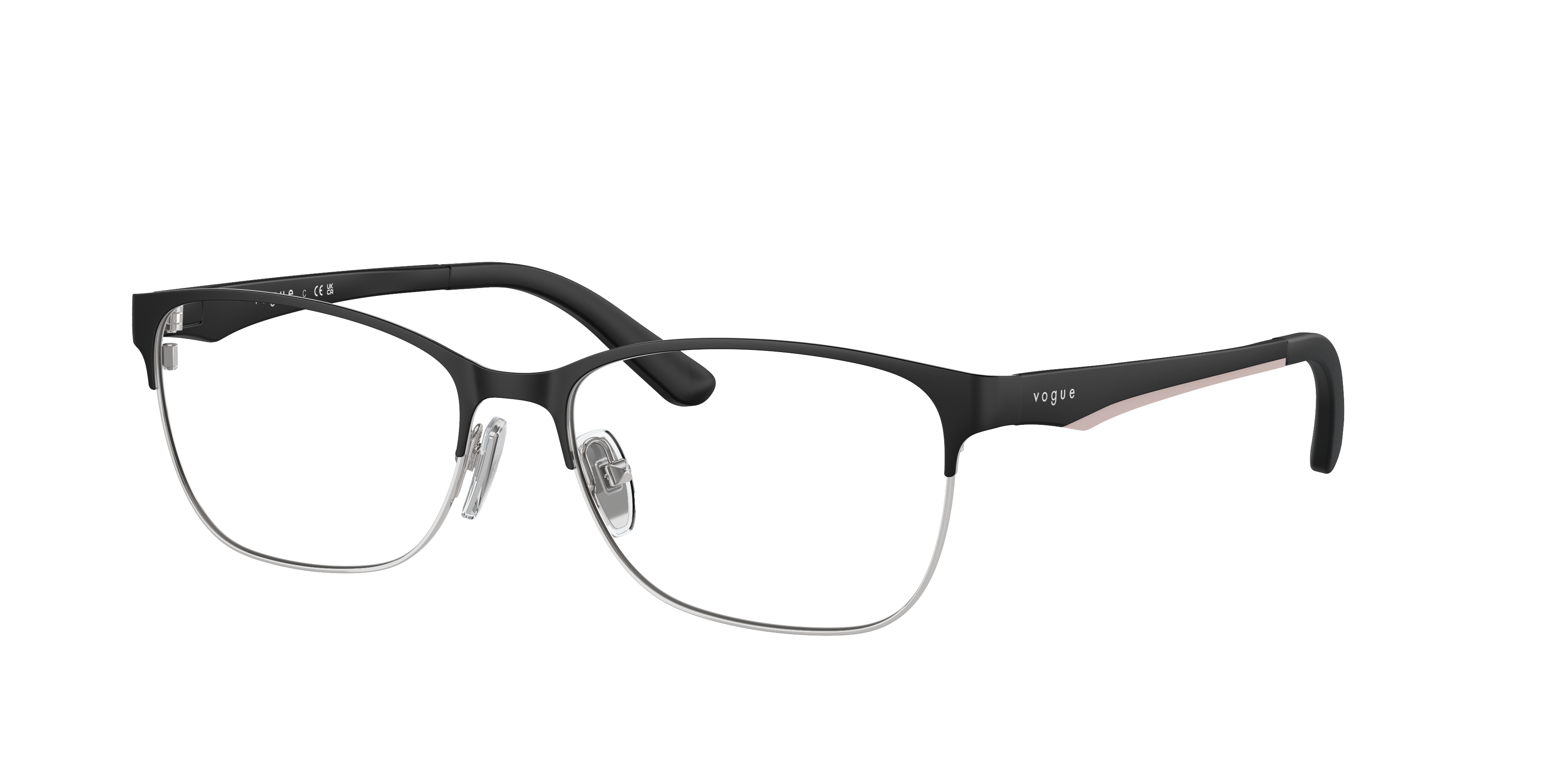 Vogue Eyewear VO3940 in Matte Black, three-quarter view #Colour_Matte Black