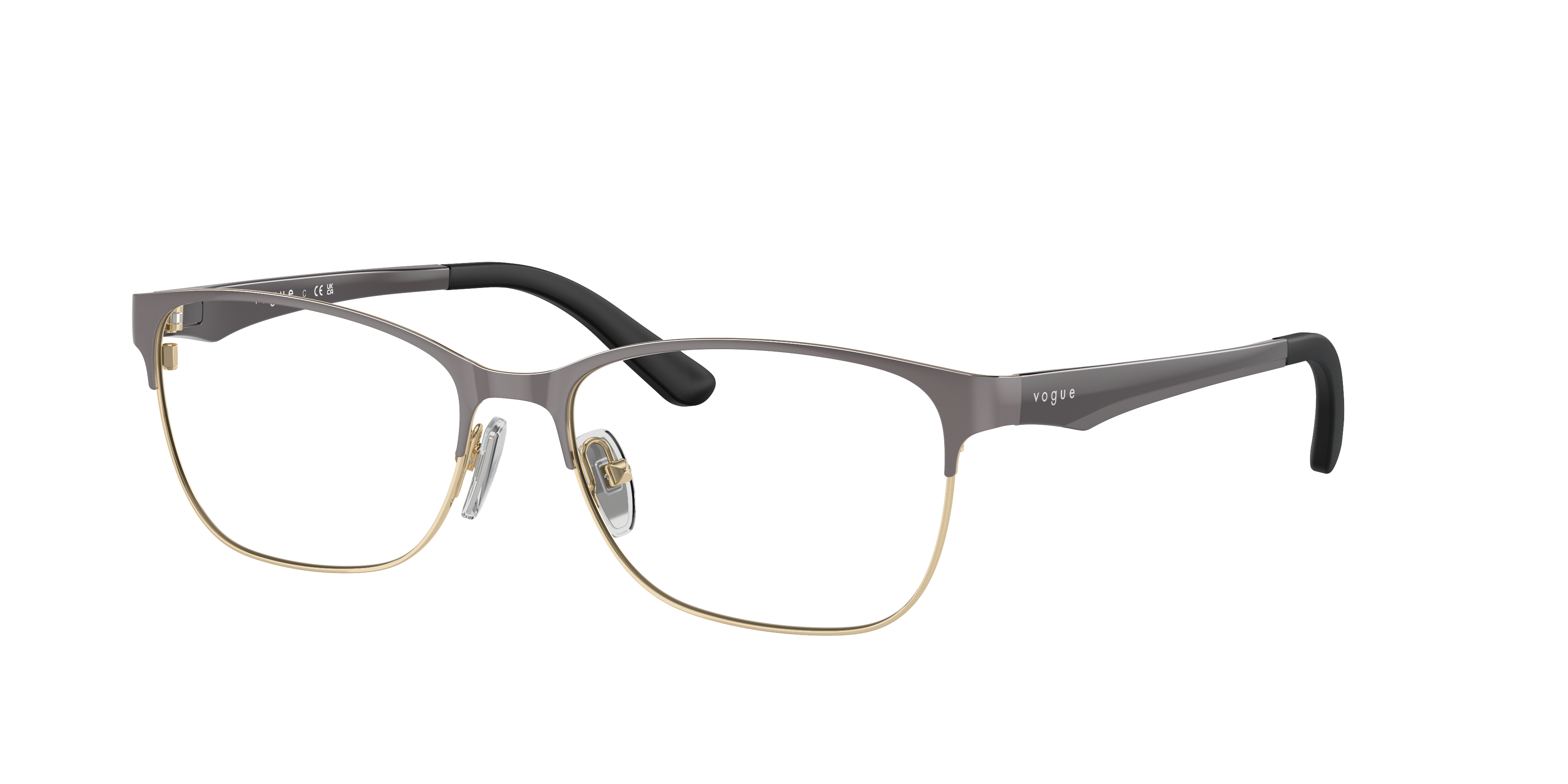 Vogue Eyewear VO3940 in Top Dark Grey/Pale Gold, three-quarter view #Colour_Top Dark Grey/Pale Gold