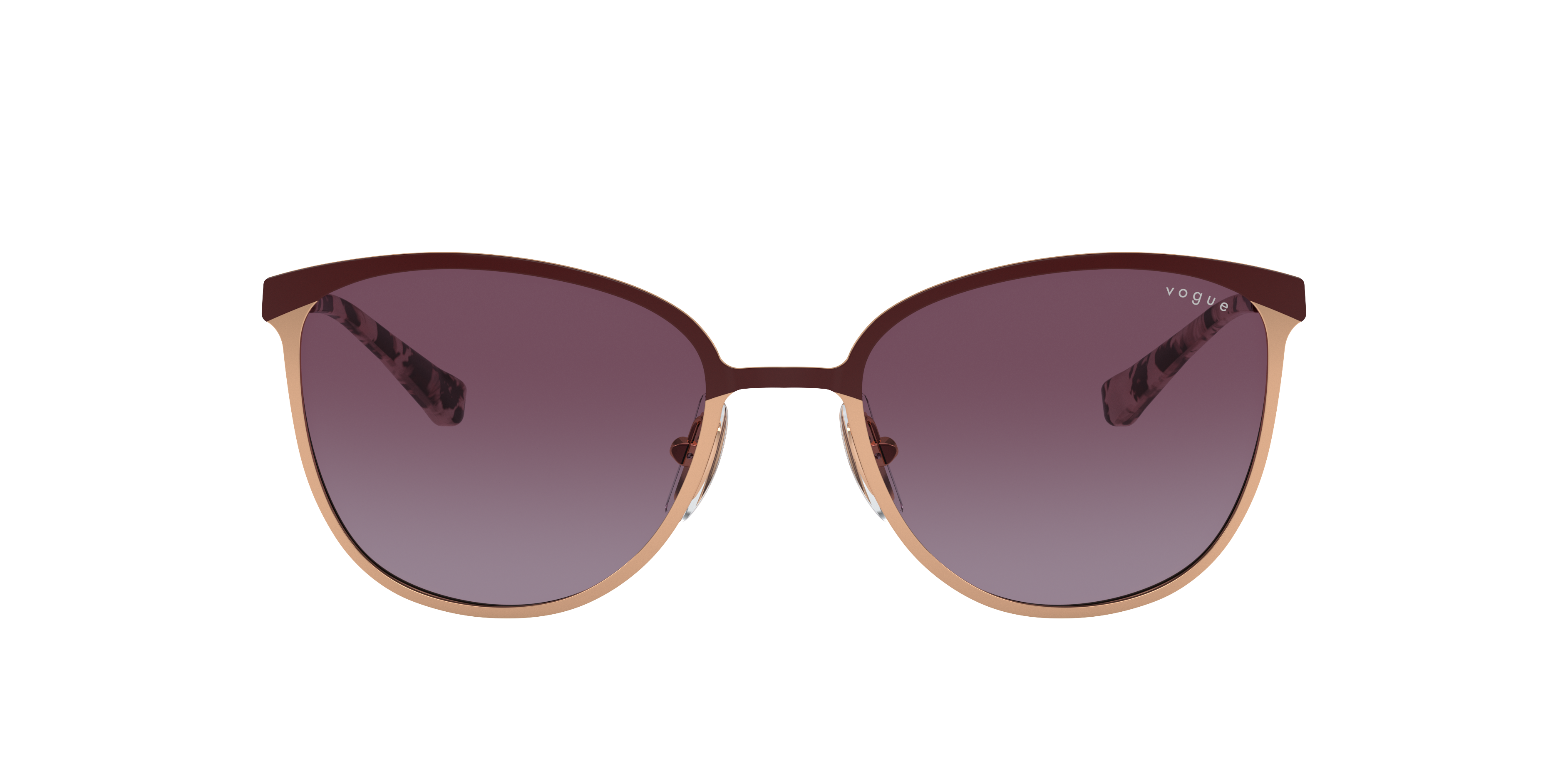 Vogue Eyewear VO4002S in Top Bordeaux/Rose Gold, front view #Colour_Top Bordeaux/Rose Gold