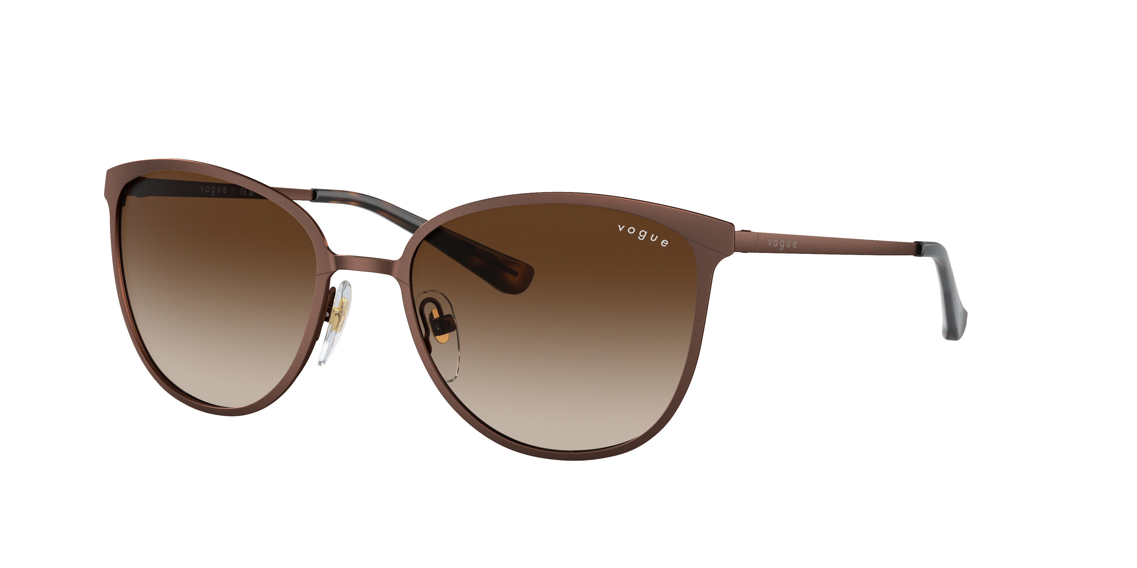 Vogue Eyewear VO4002S in Matte Brown, three-quarter view #Colour_Matte Brown