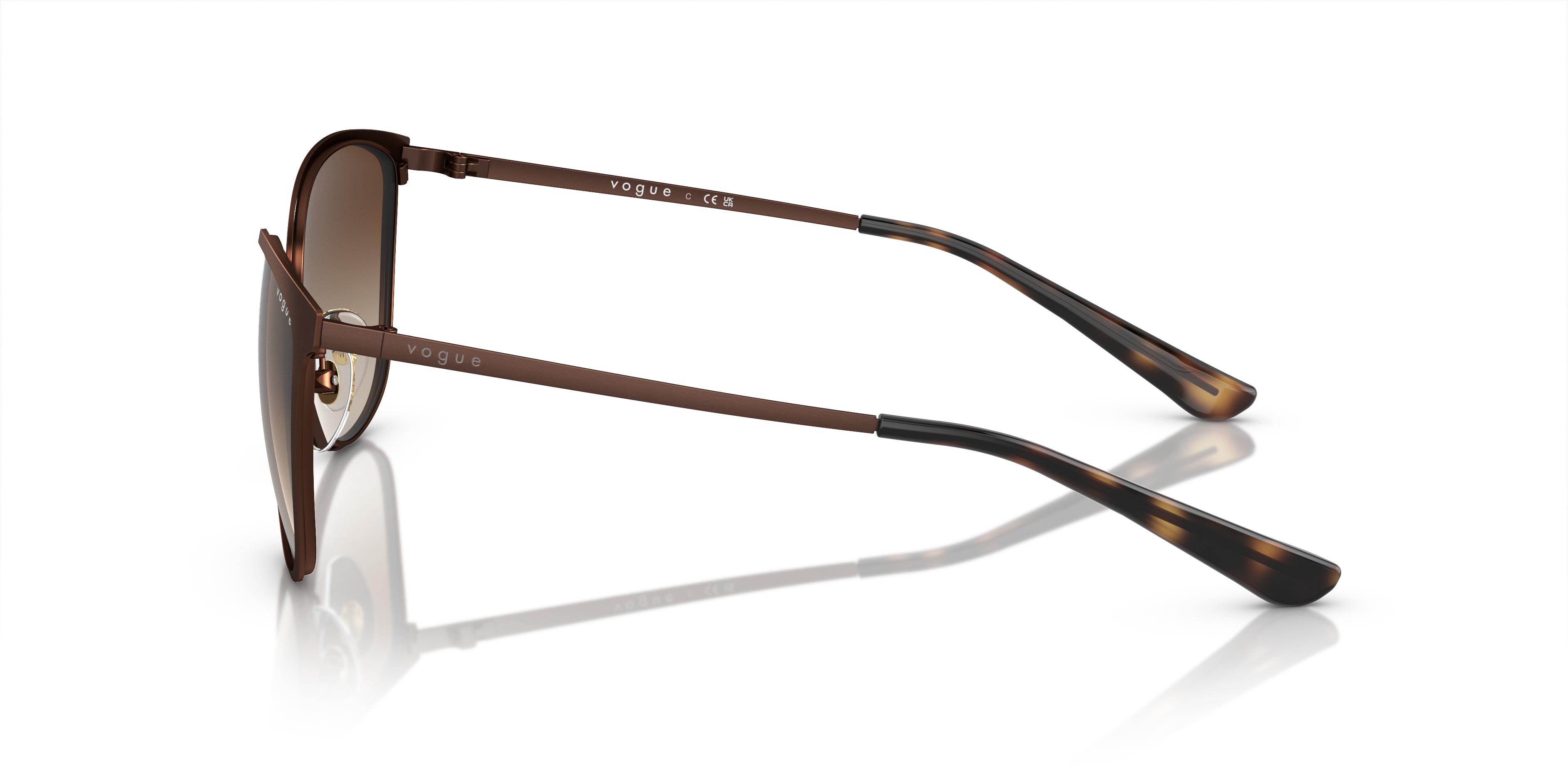 Vogue Eyewear VO4002S in Matte Brown, side view #Colour_Matte Brown