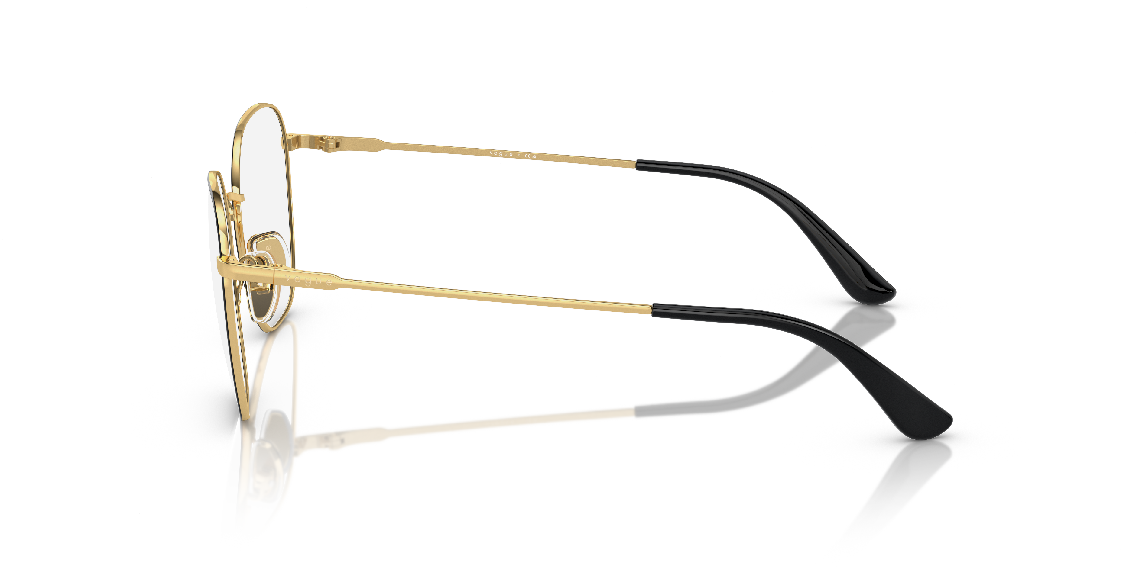 Vogue Eyewear VO4178 in Top Black/Gold, side view #Colour_Top Black/Gold