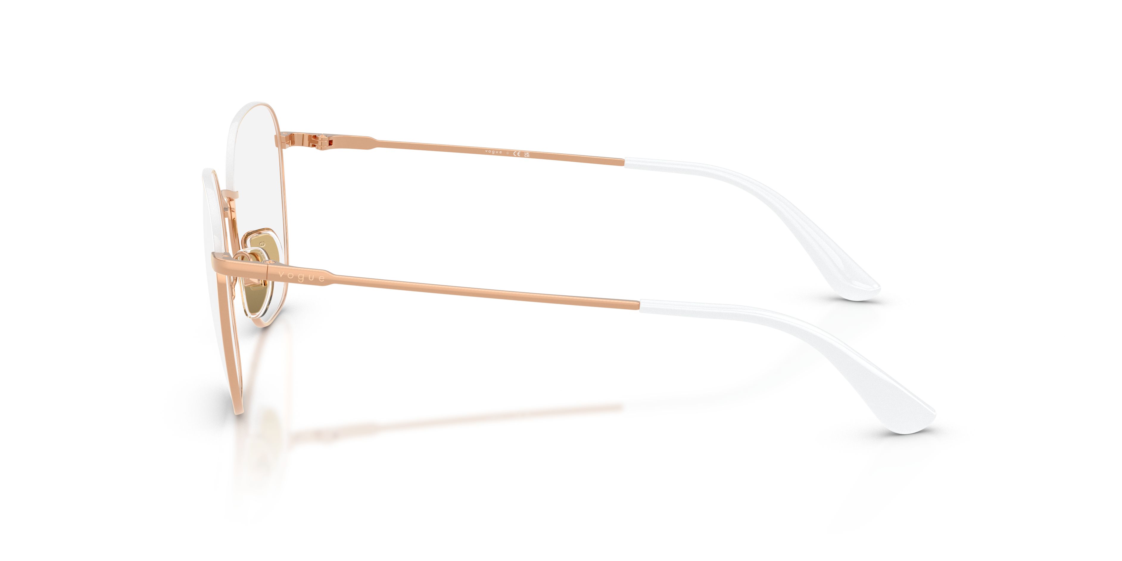 Vogue Eyewear VO4178 in White/Rose Gold, side view #Colour_White/Rose Gold